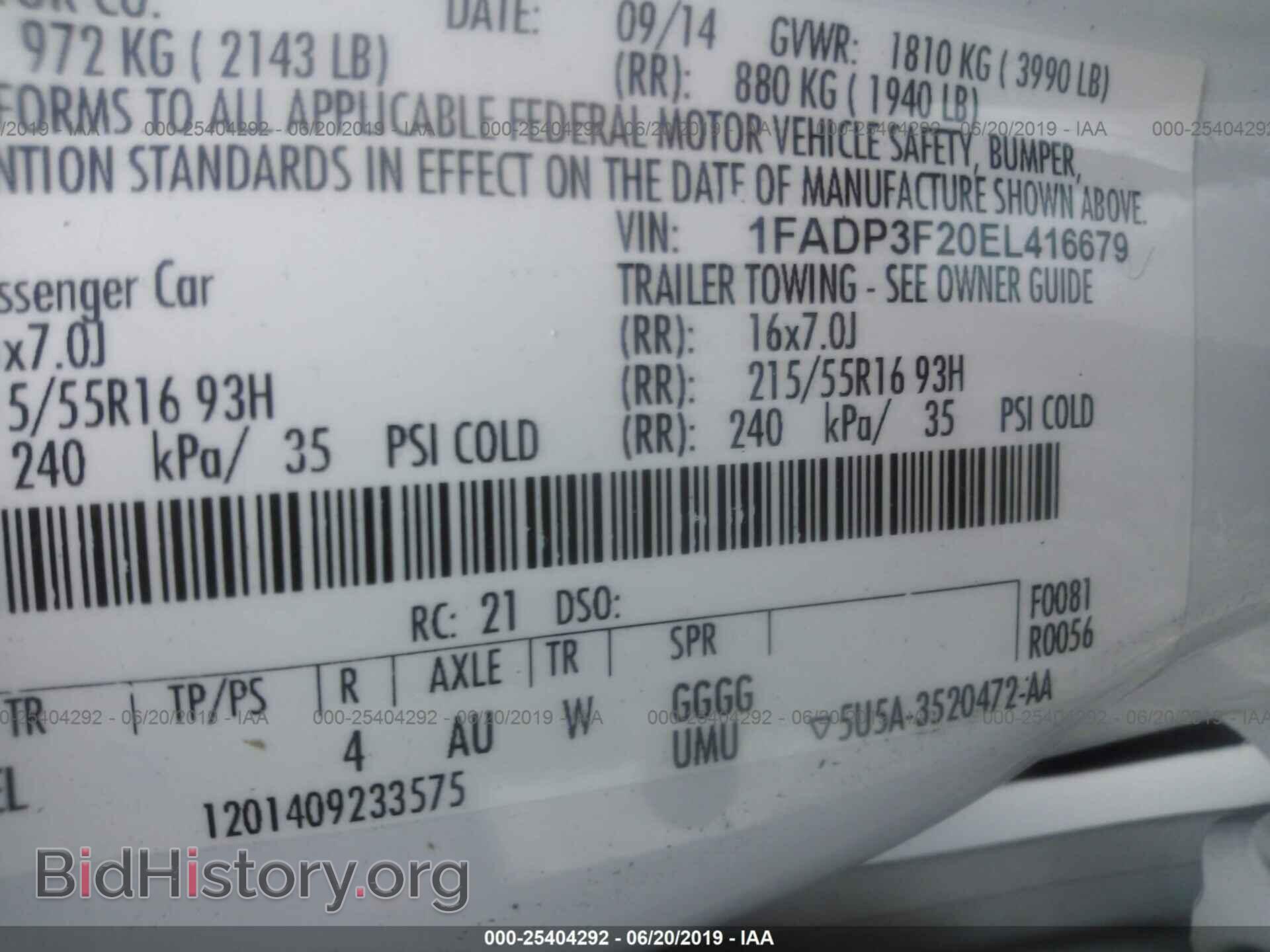 2014 FORD FOCUS - VIN: 1FADP3F20EL416679 - Photo 9