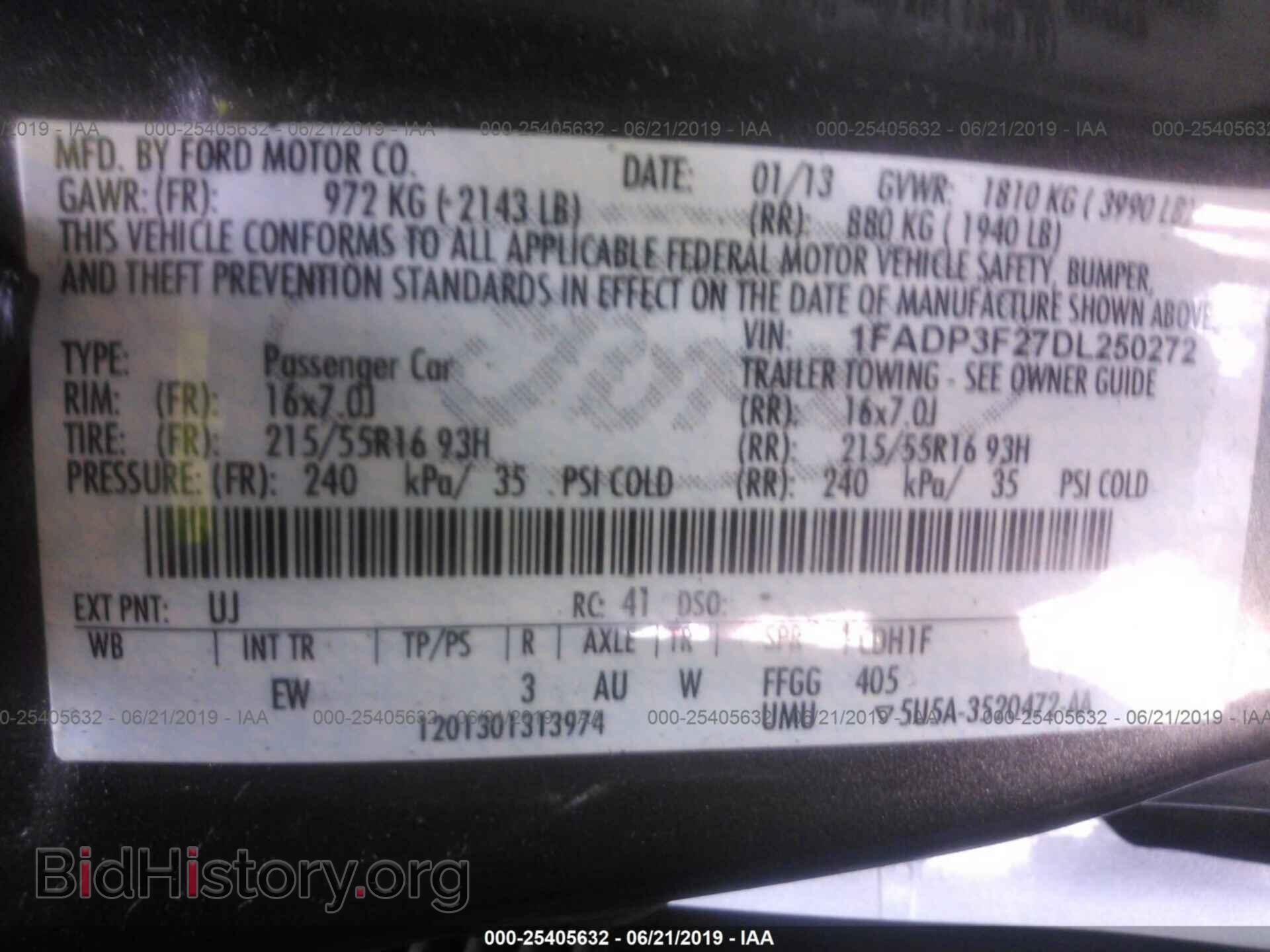 2013 FORD FOCUS - VIN: 1FADP3F27DL250272 - Фото 9