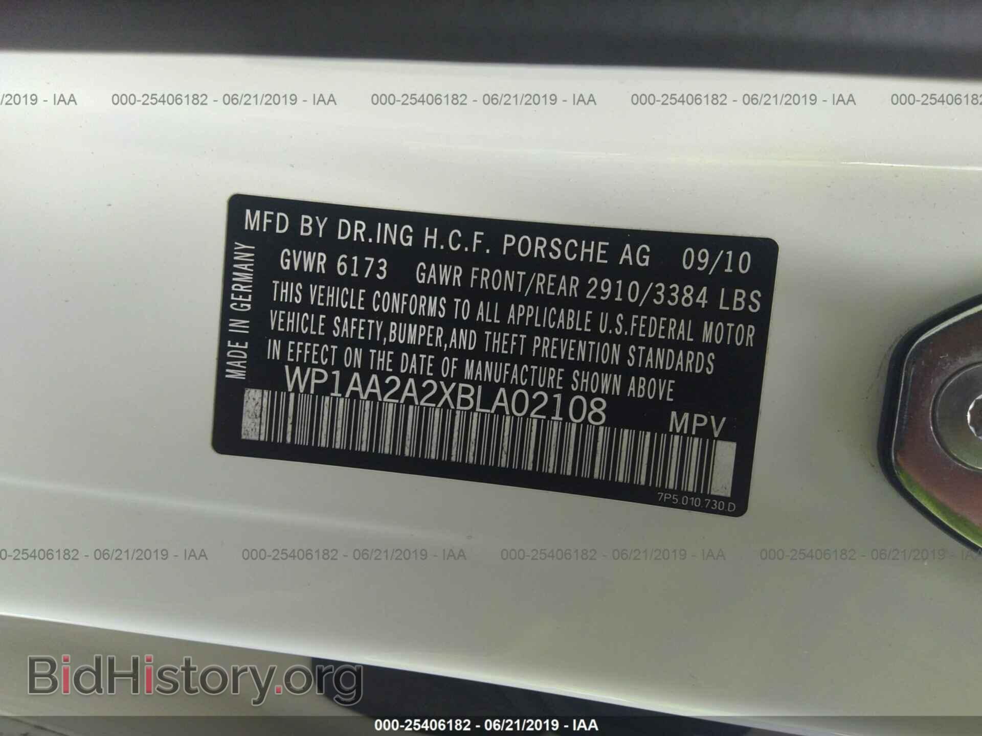 2011 PORSCHE CAYENNE - VIN: WP1AA2A2XBLA02108 - Фото 9
