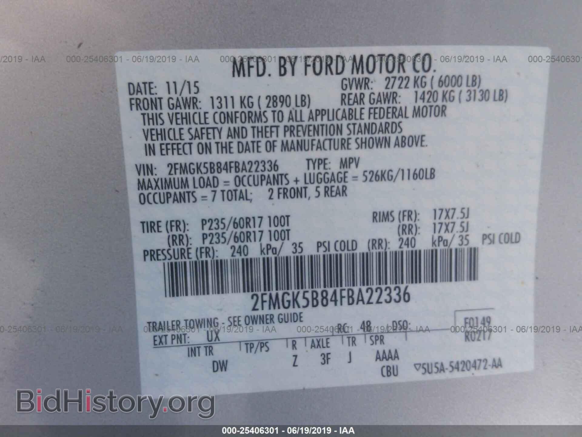 2015 FORD FLEX - VIN: 2FMGK5B84FBA22336 - Photo 9