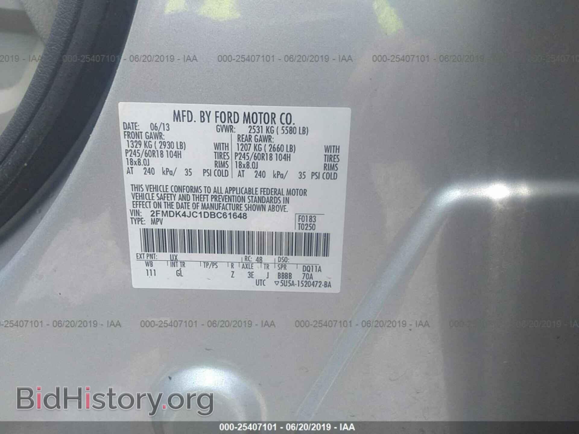 2013 FORD EDGE - VIN: 2FMDK4JC1DBC61648 - Фото 9