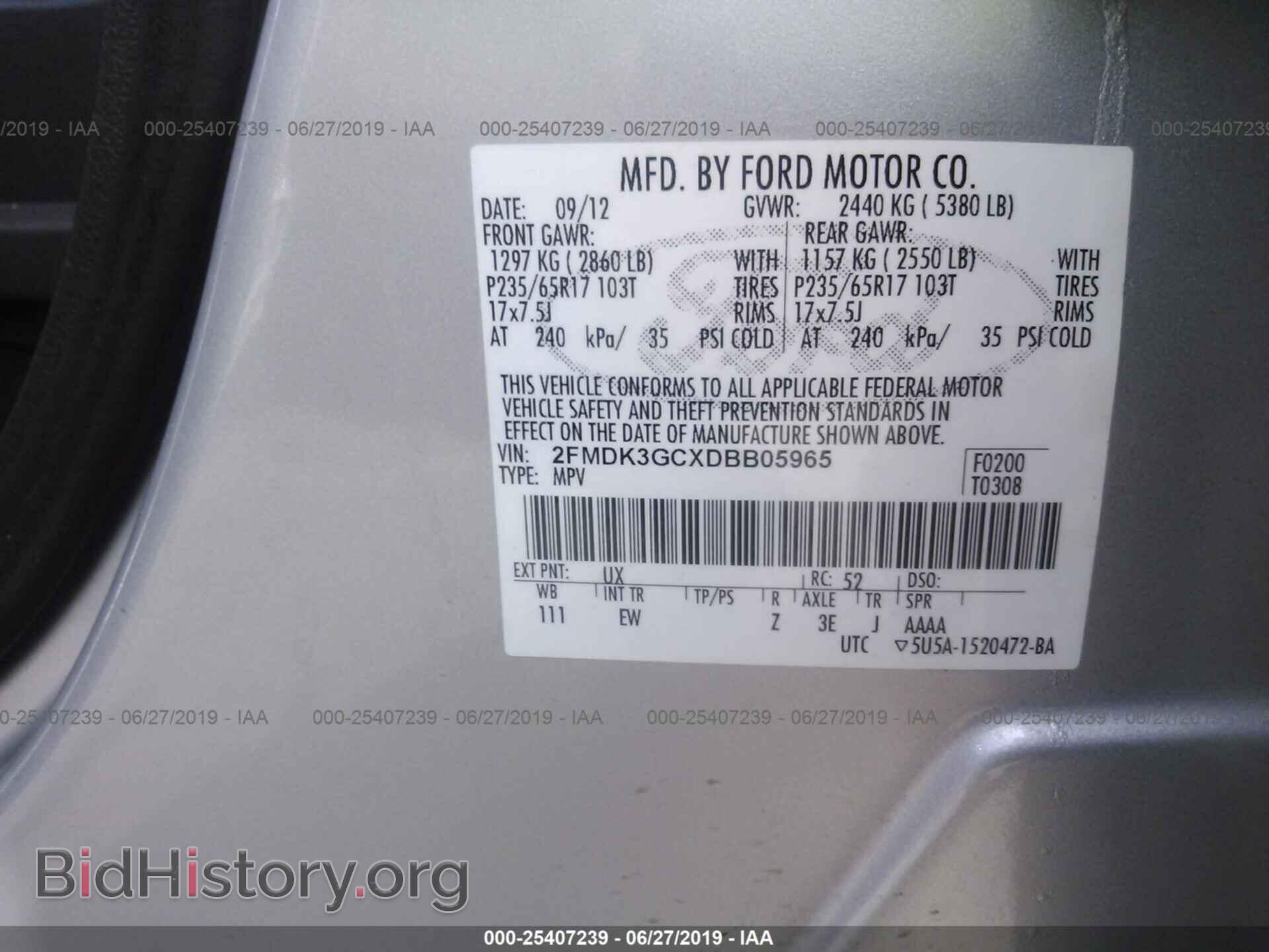 2013 FORD EDGE - VIN: 2FMDK3GCXDBB05965 - Фото 9