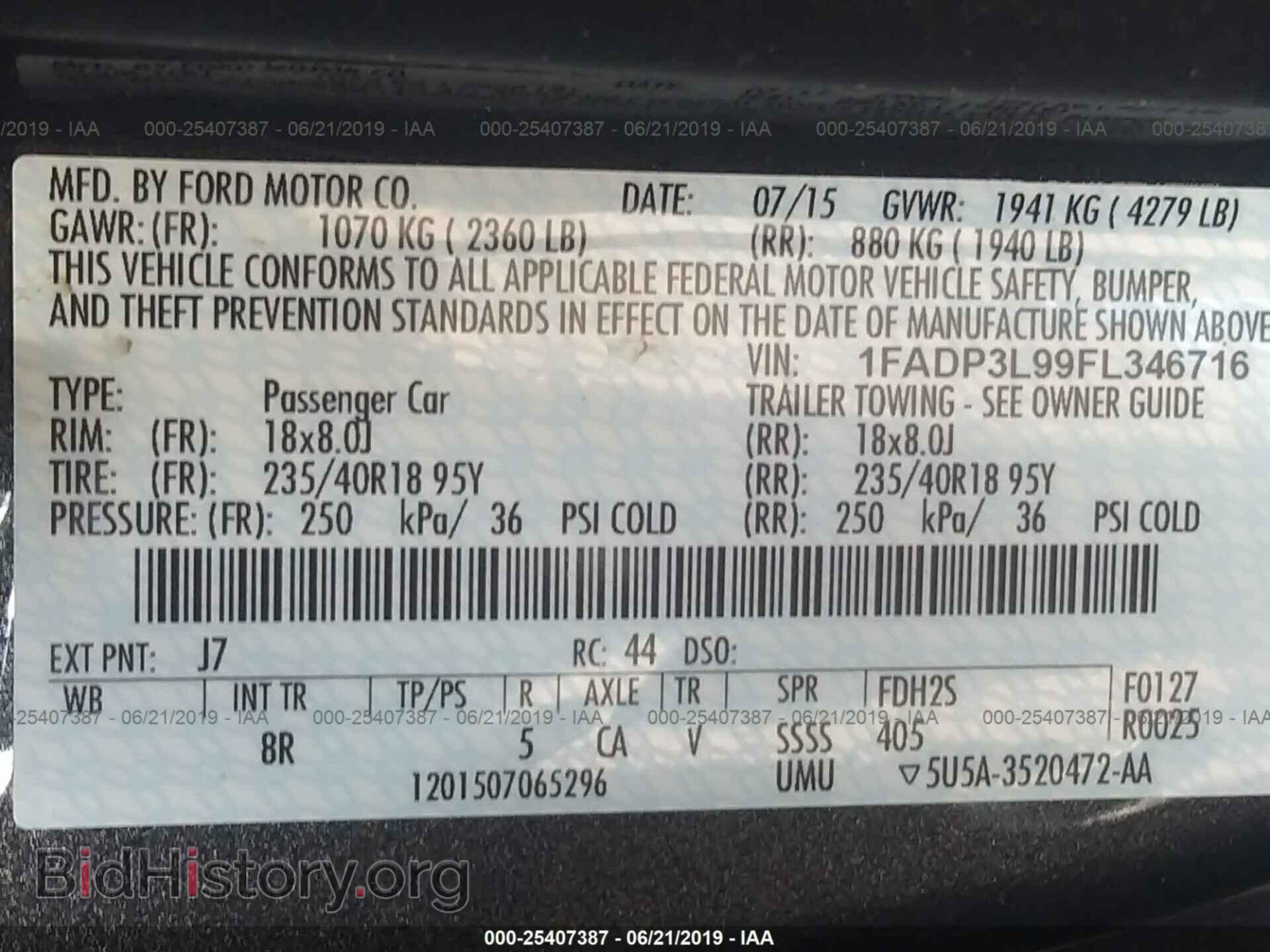 2015 FORD FOCUS - VIN: 1FADP3L99FL346716 - Photo 9