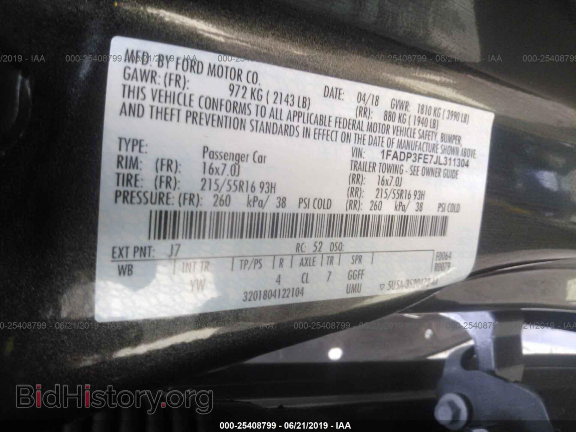 2018 FORD FOCUS - VIN: 1FADP3FE7JL311304 - Фото 9