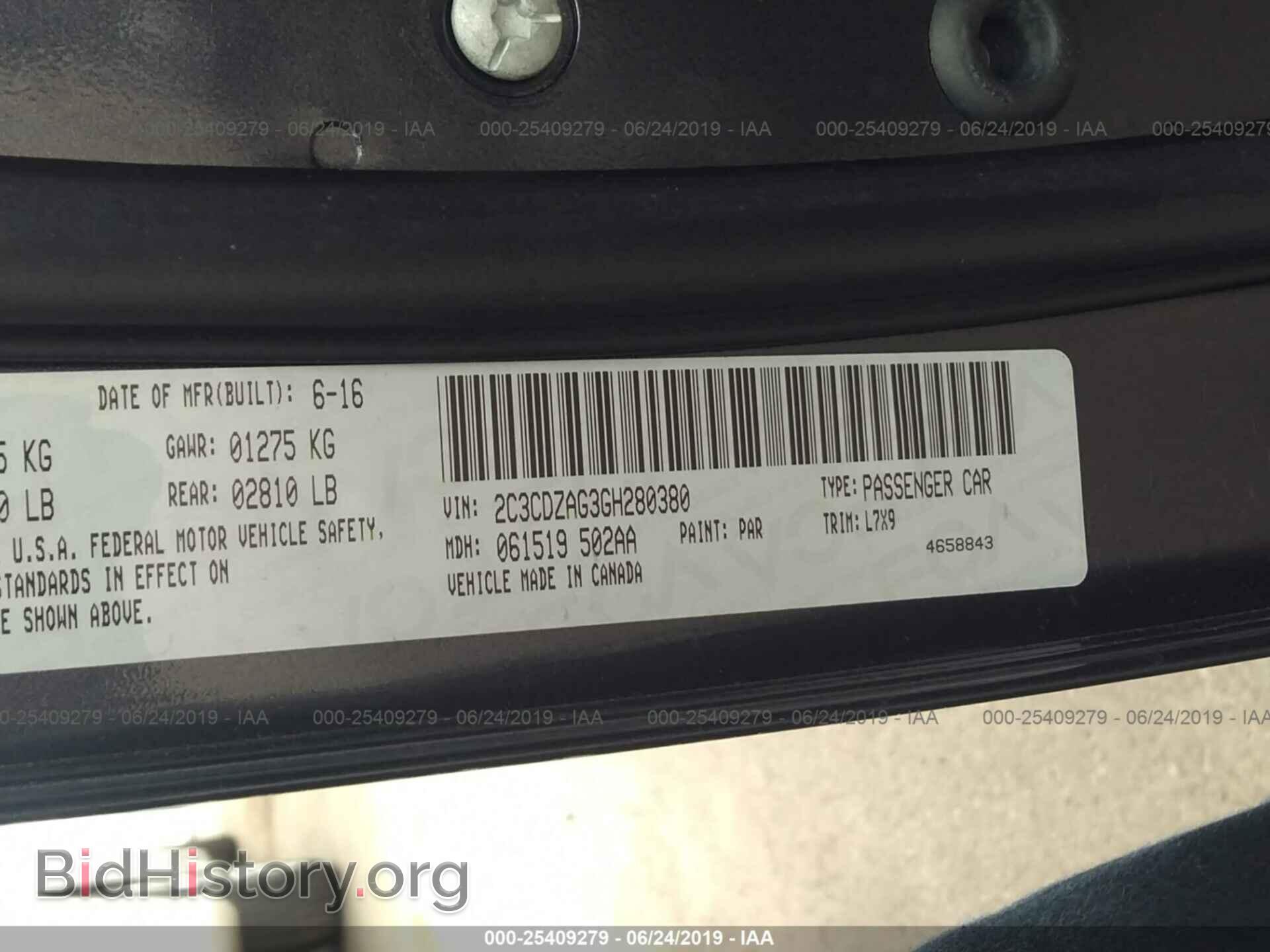 2016 DODGE CHALLENGER - VIN: 2C3CDZAG3GH280380 - Фото 9