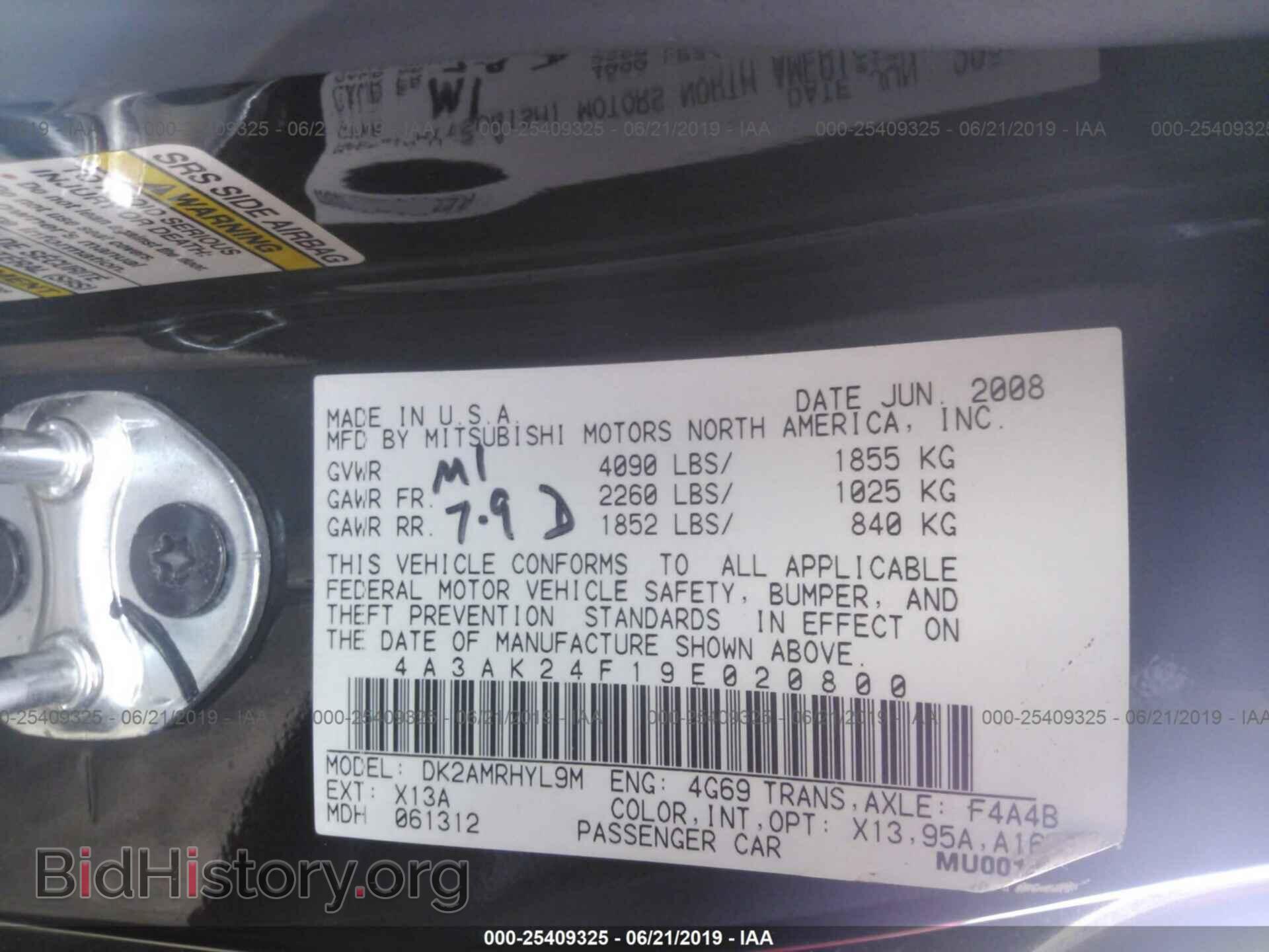 2009 MITSUBISHI ECLIPSE - VIN: 4A3AK24F19E020800 - Photo 9
