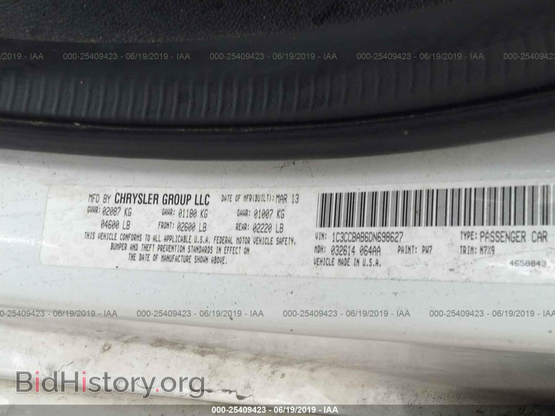 2013 CHRYSLER 200 - VIN: 1C3CCBAB6DN698627 - Фото 9