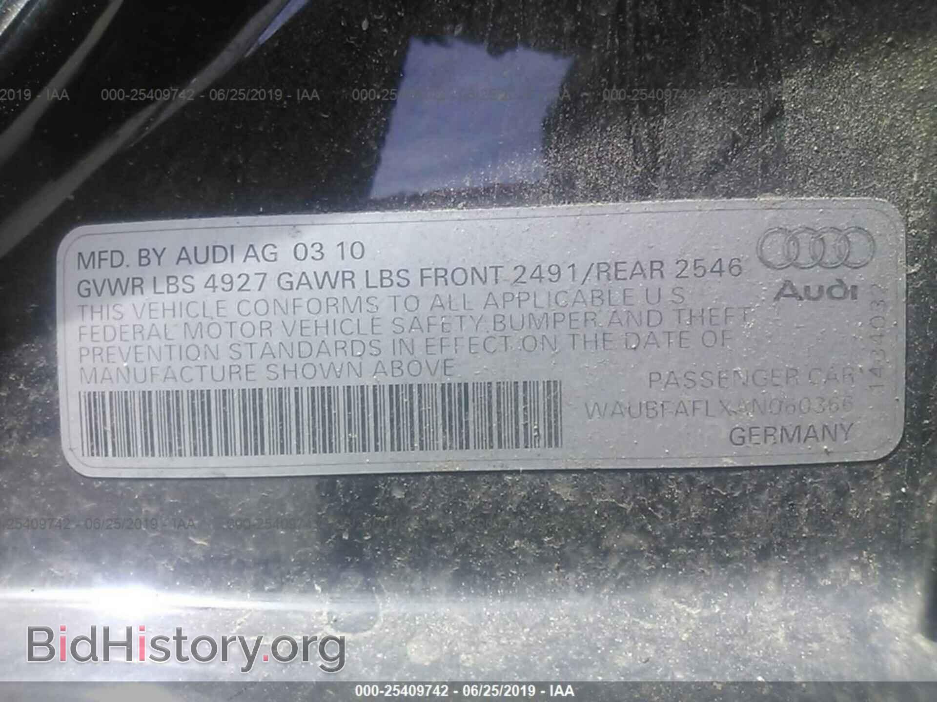 2010 AUDI A4 - VIN: WAUBFAFLXAN060366 - Фото 9