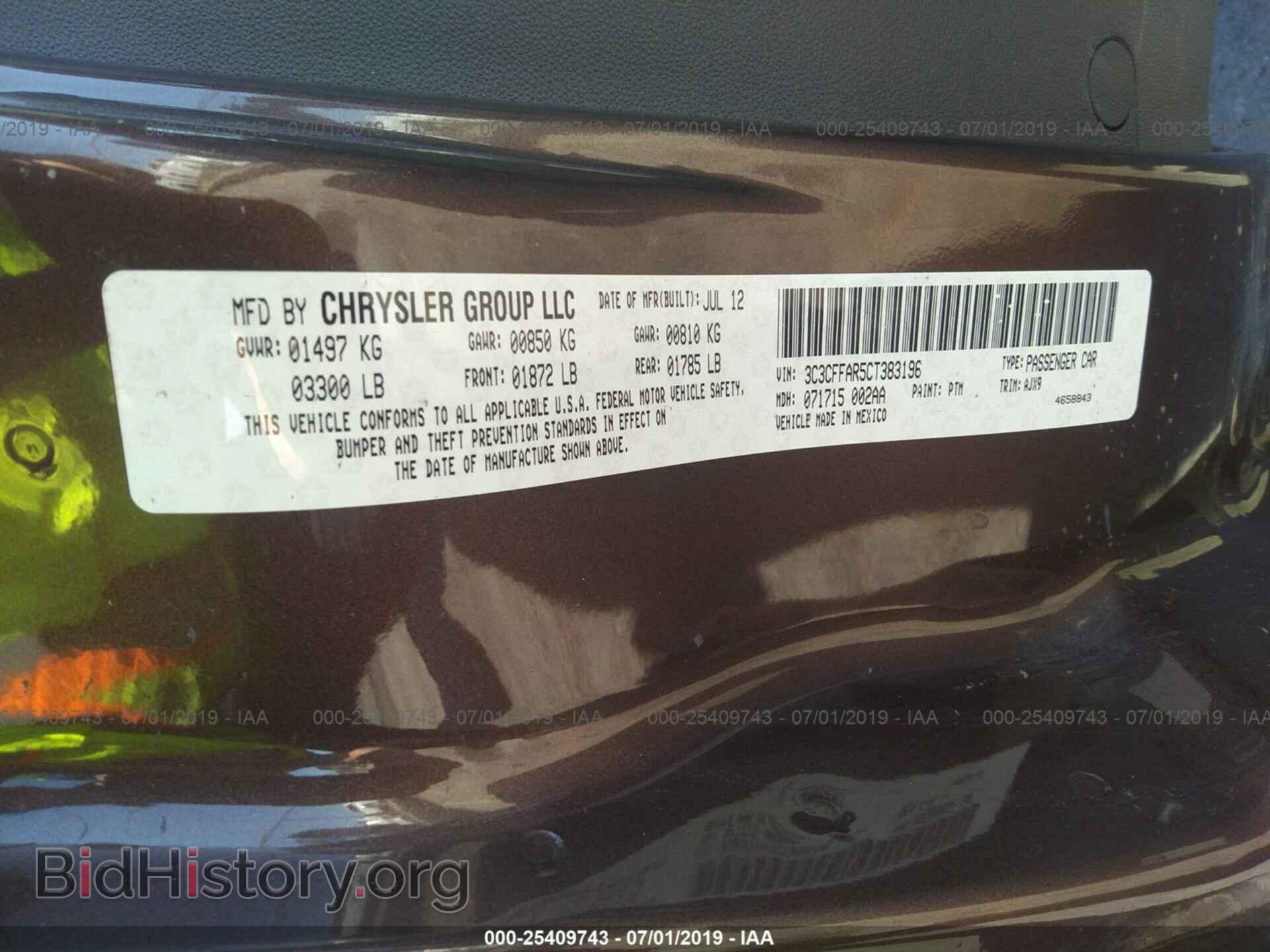 2012 FIAT 500 - VIN: 3C3CFFAR5CT383196 - Photo 9