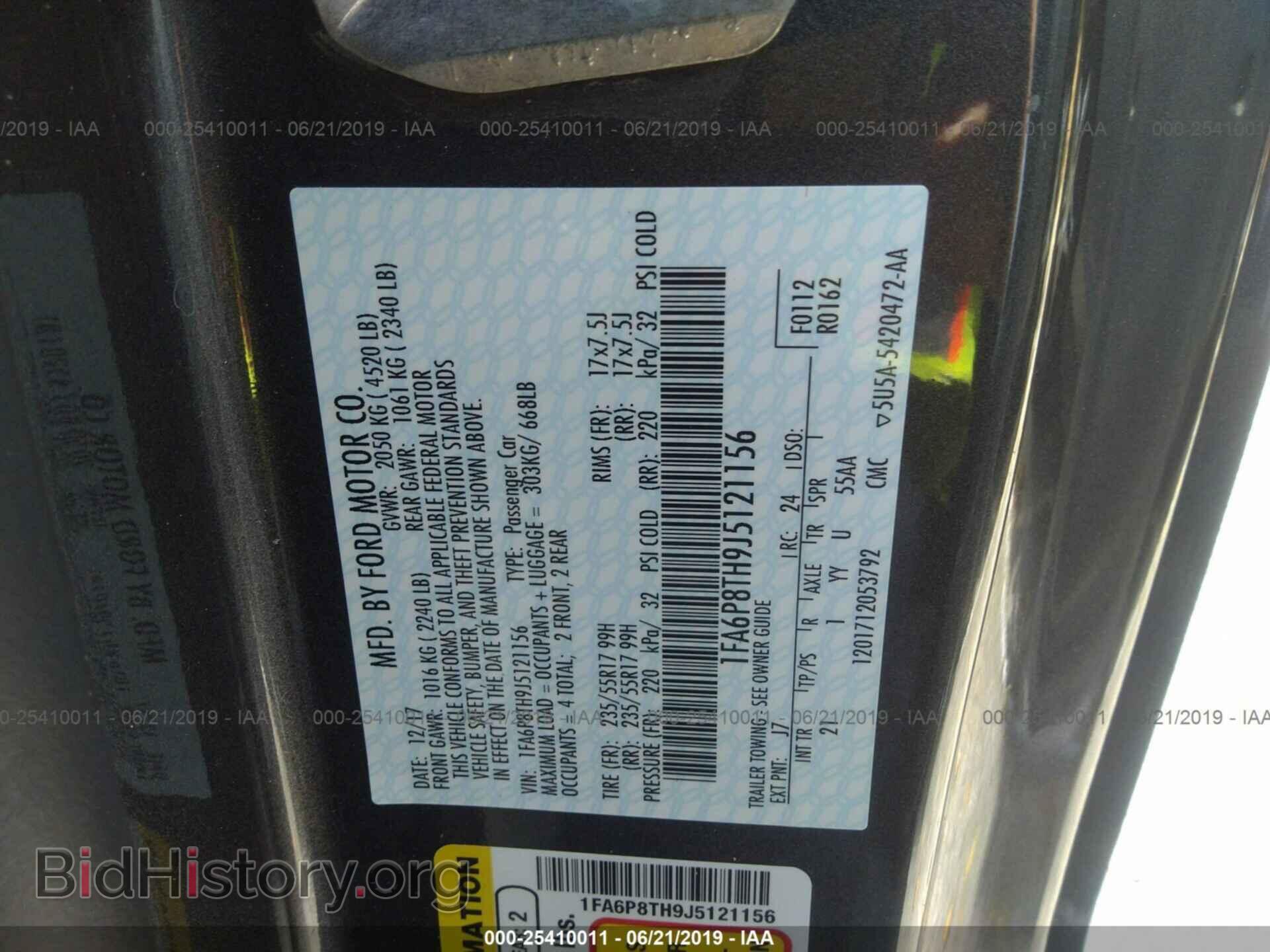 2018 FORD MUSTANG - VIN: 1FA6P8TH9J5121156 - Фото 9