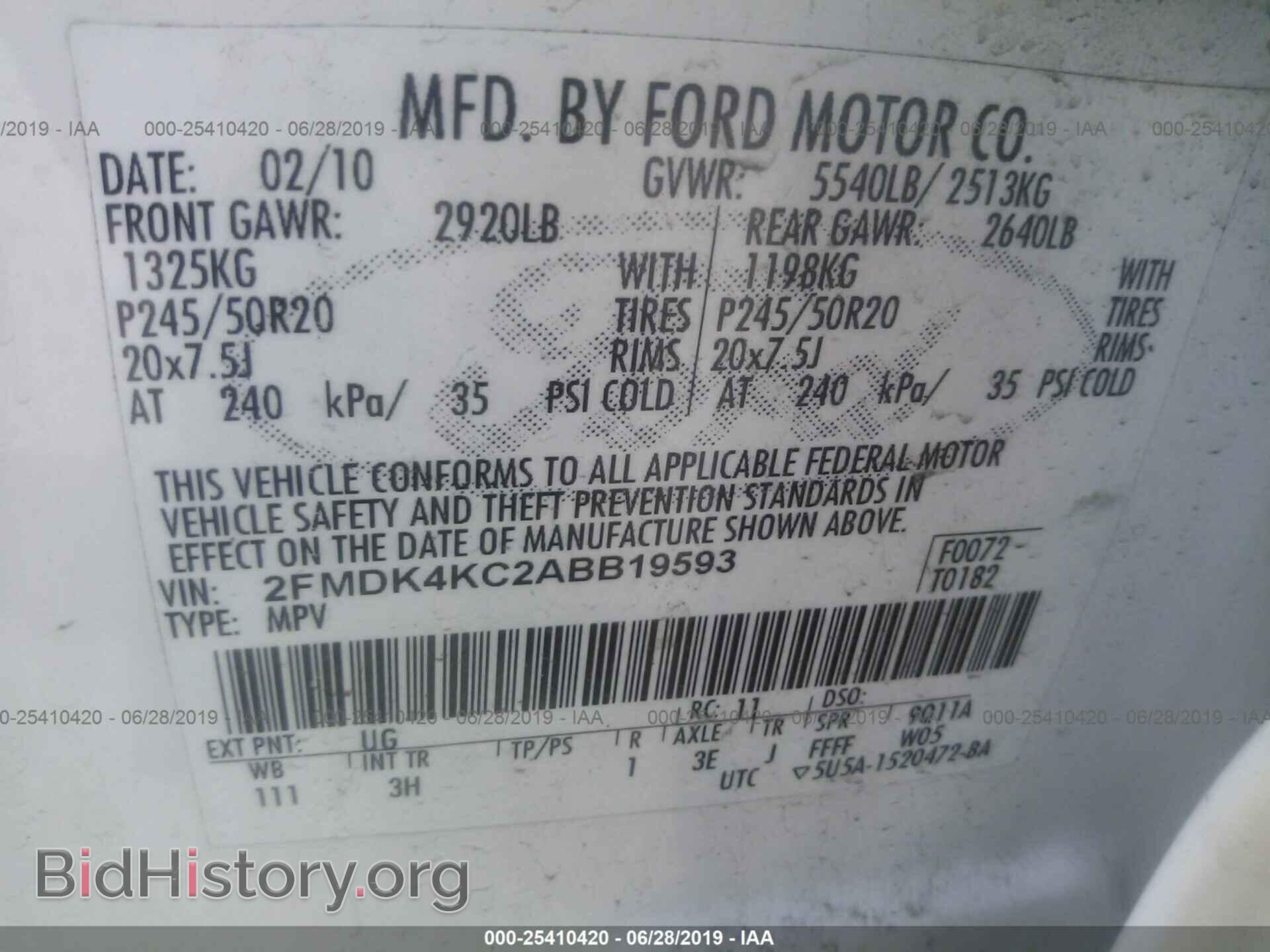 2010 FORD EDGE - VIN: 2FMDK4KC2ABB19593 - Photo 9