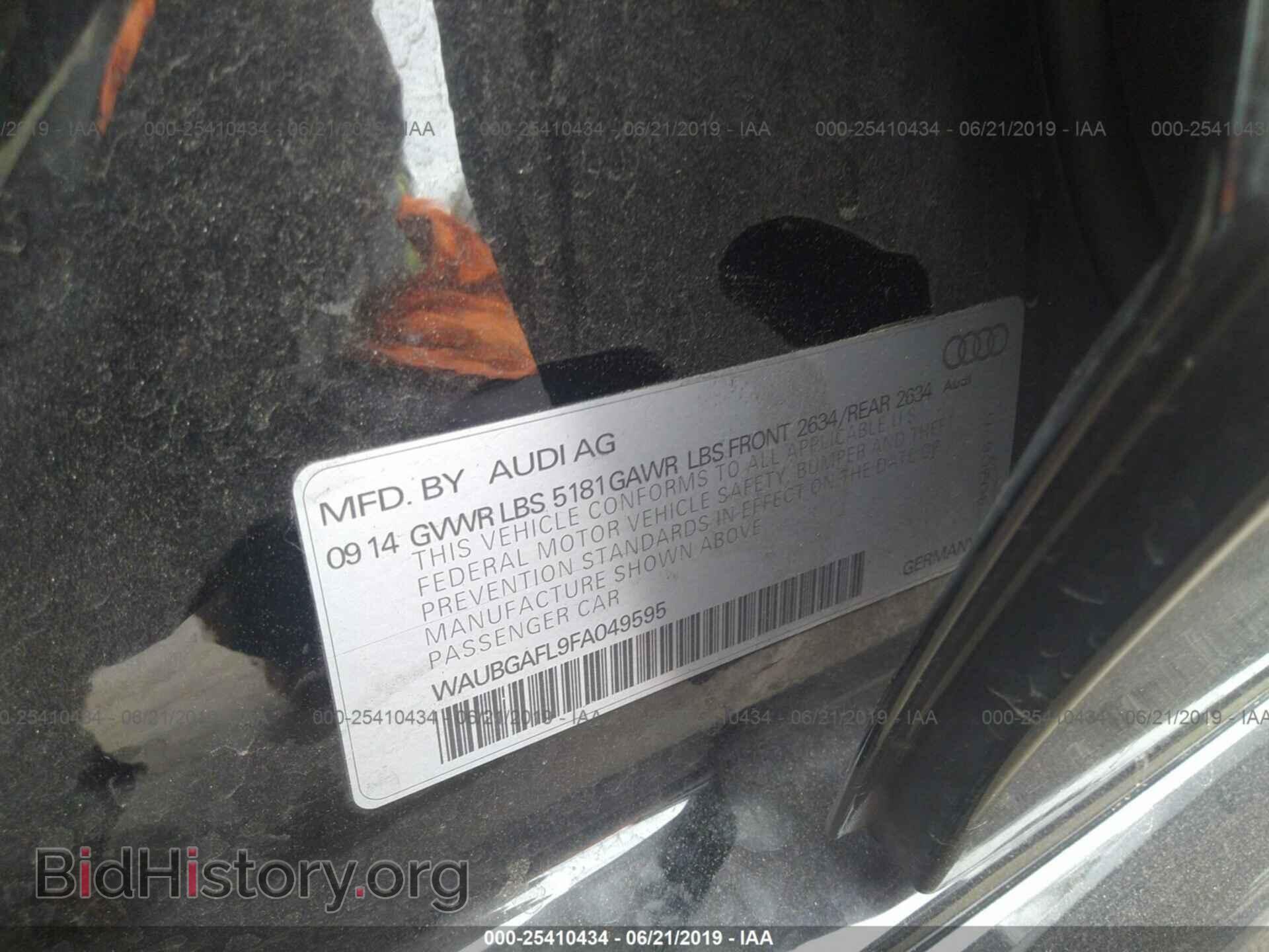 2015 AUDI S4 - VIN: WAUBGAFL9FA049595 - Фото 9