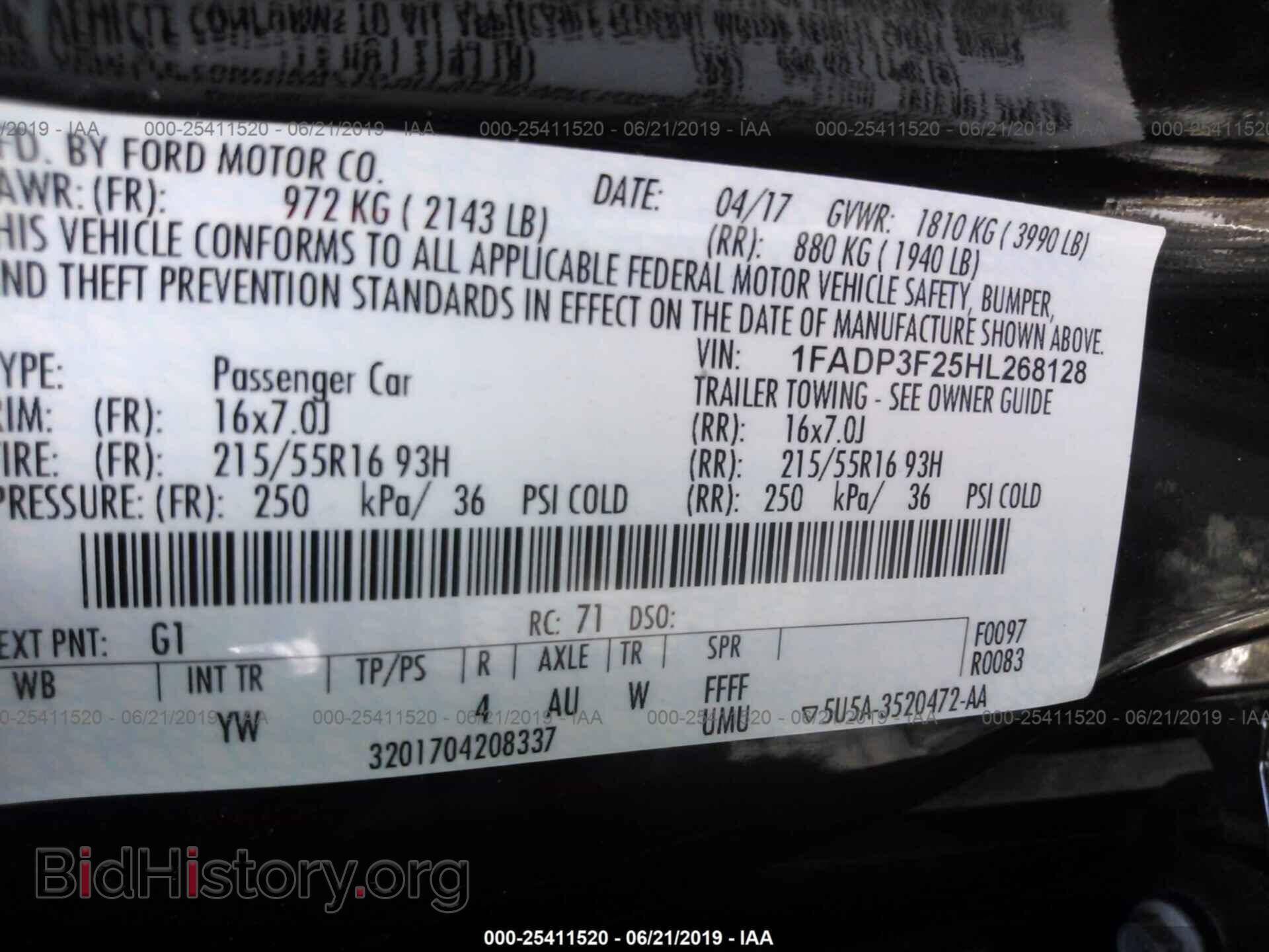 2017 FORD FOCUS - VIN: 1FADP3F25HL268128 - Фото 9