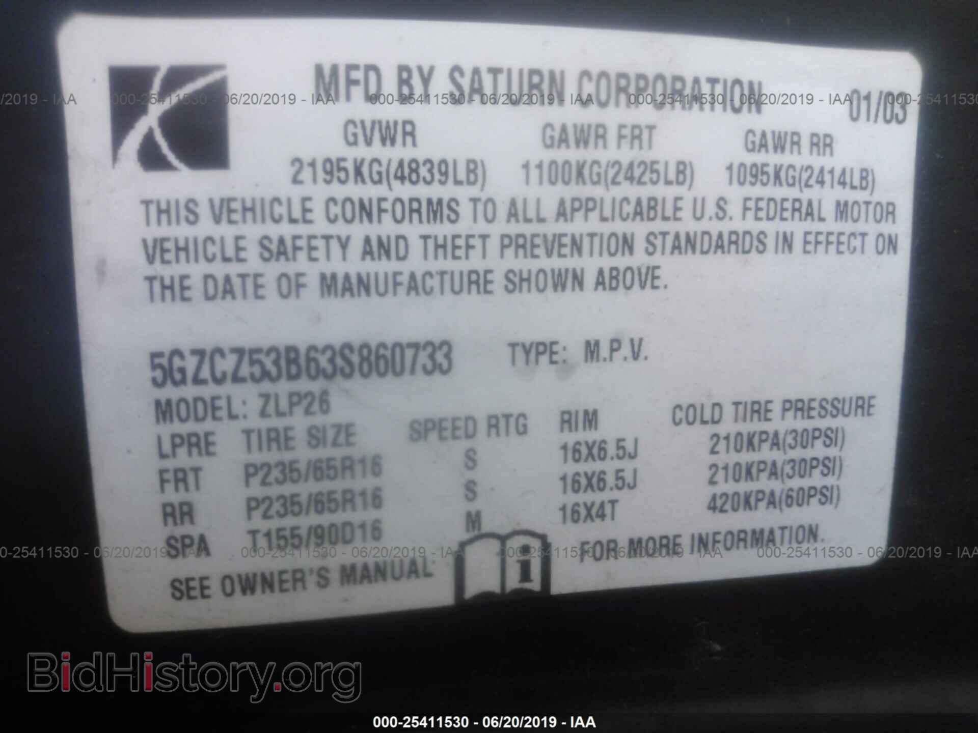 2003 SATURN VUE - VIN: 5GZCZ53B63S860733 - Фото 9
