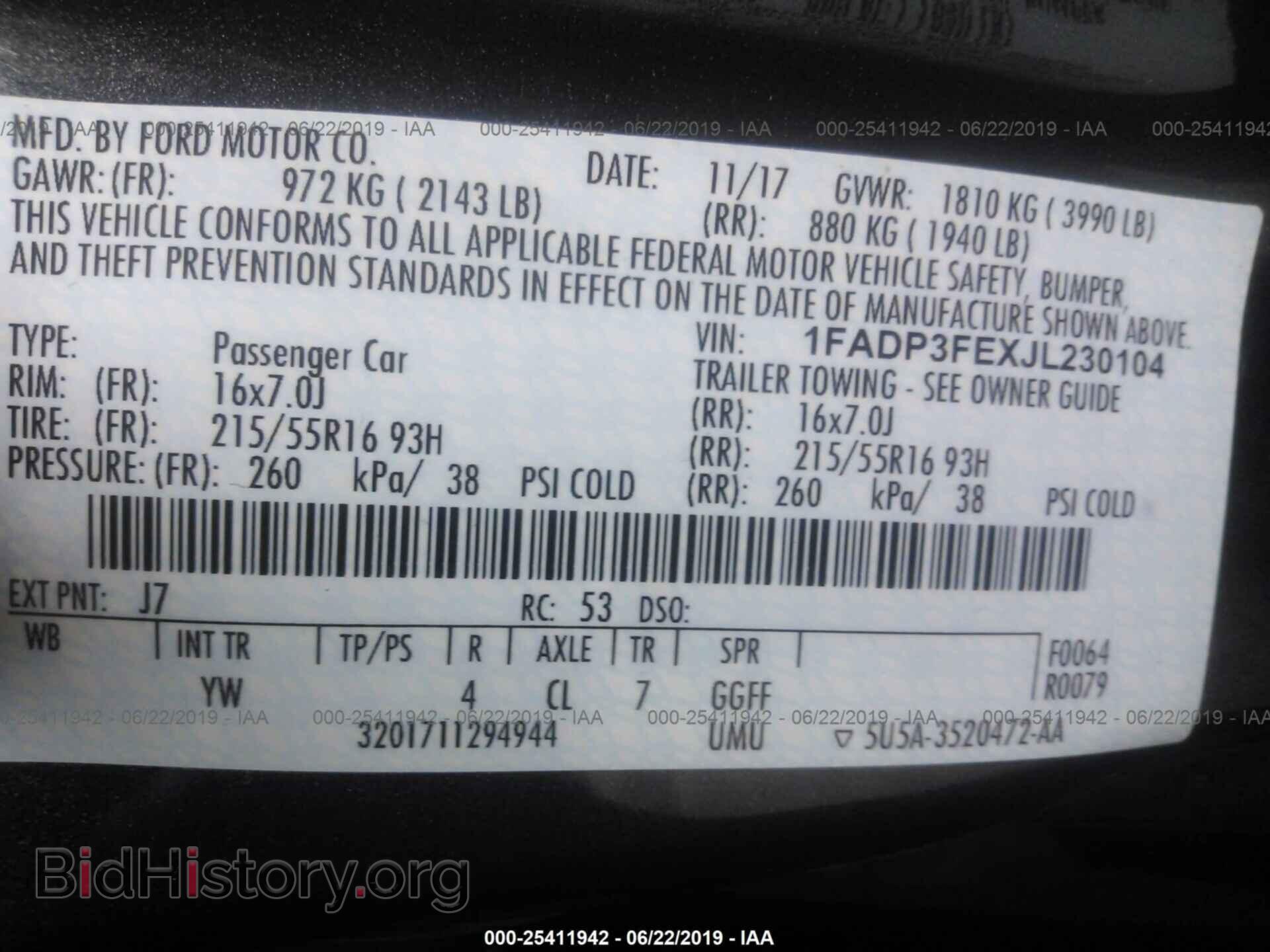 2018 FORD FOCUS - VIN: 1FADP3FEXJL230104 - Фото 9