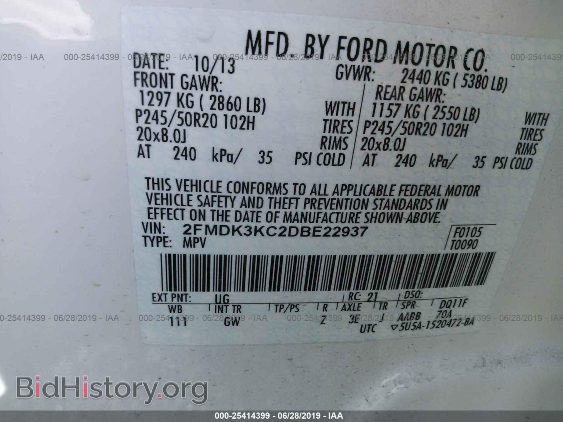 2013 FORD EDGE - VIN: 2FMDK3KC2DBE22937 - Photo 9