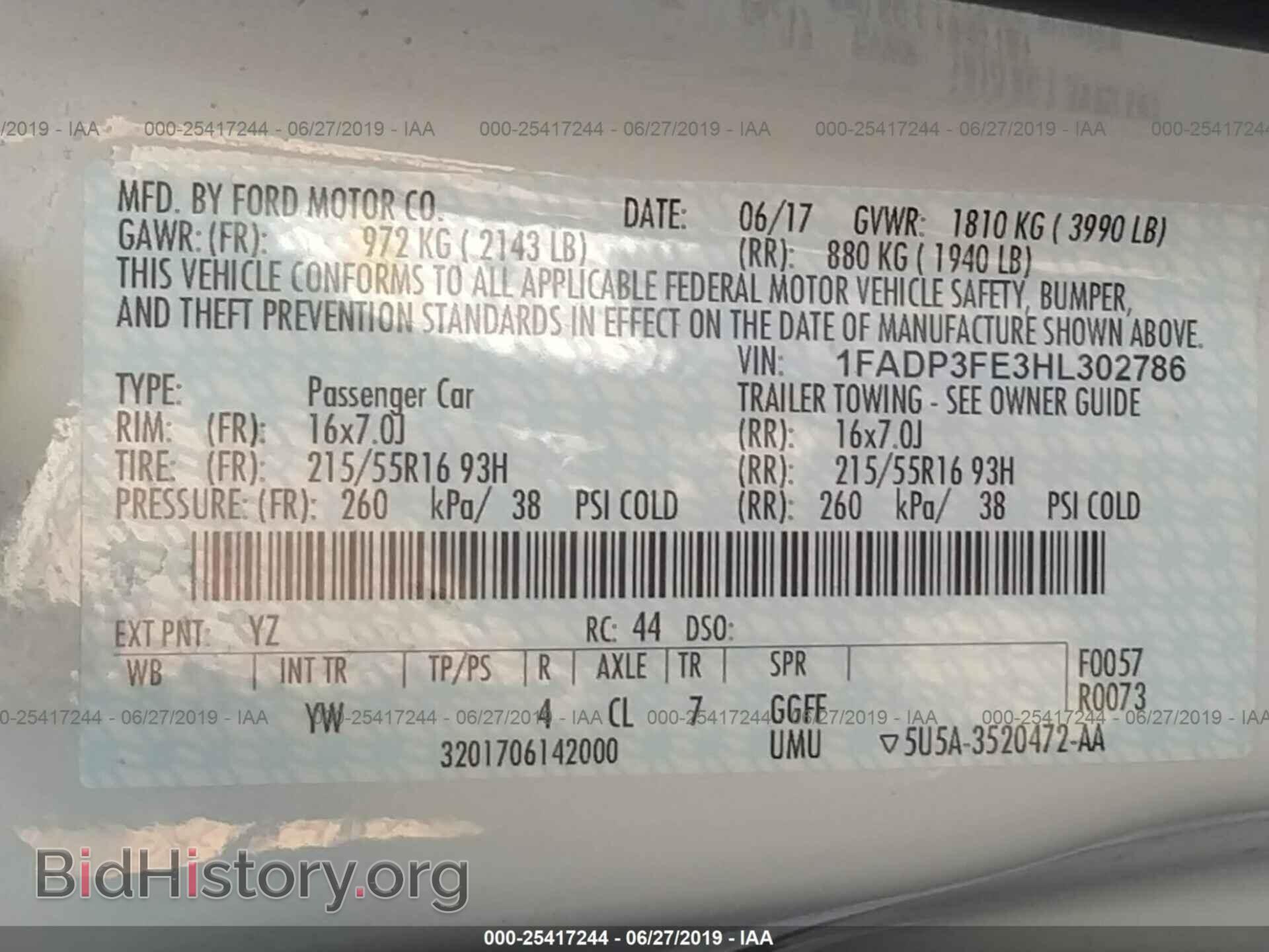 2017 FORD FOCUS - VIN: 1FADP3FE3HL302786 - Фото 9