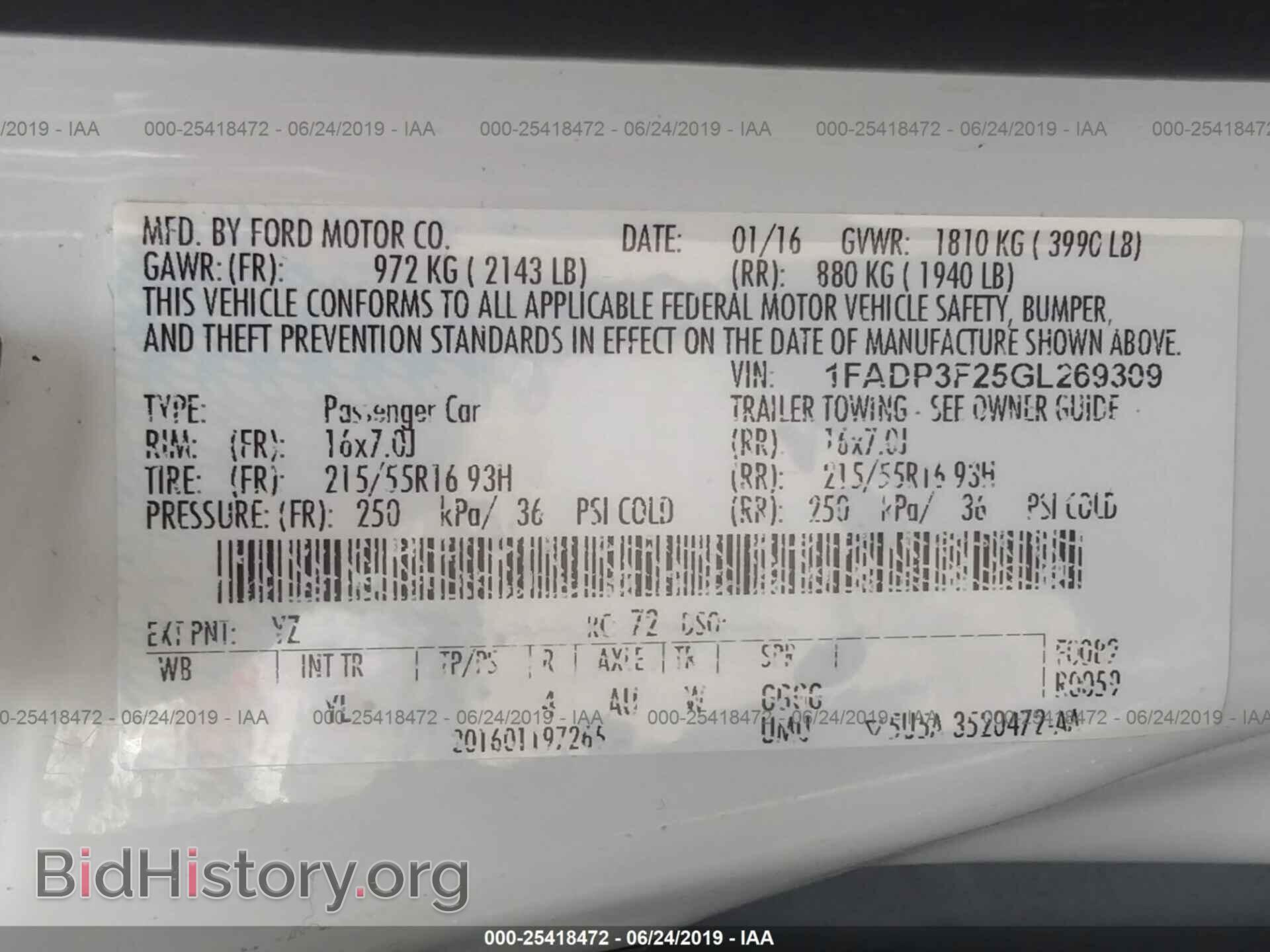 2016 FORD FOCUS - VIN: 1FADP3F25GL269309 - Фото 9