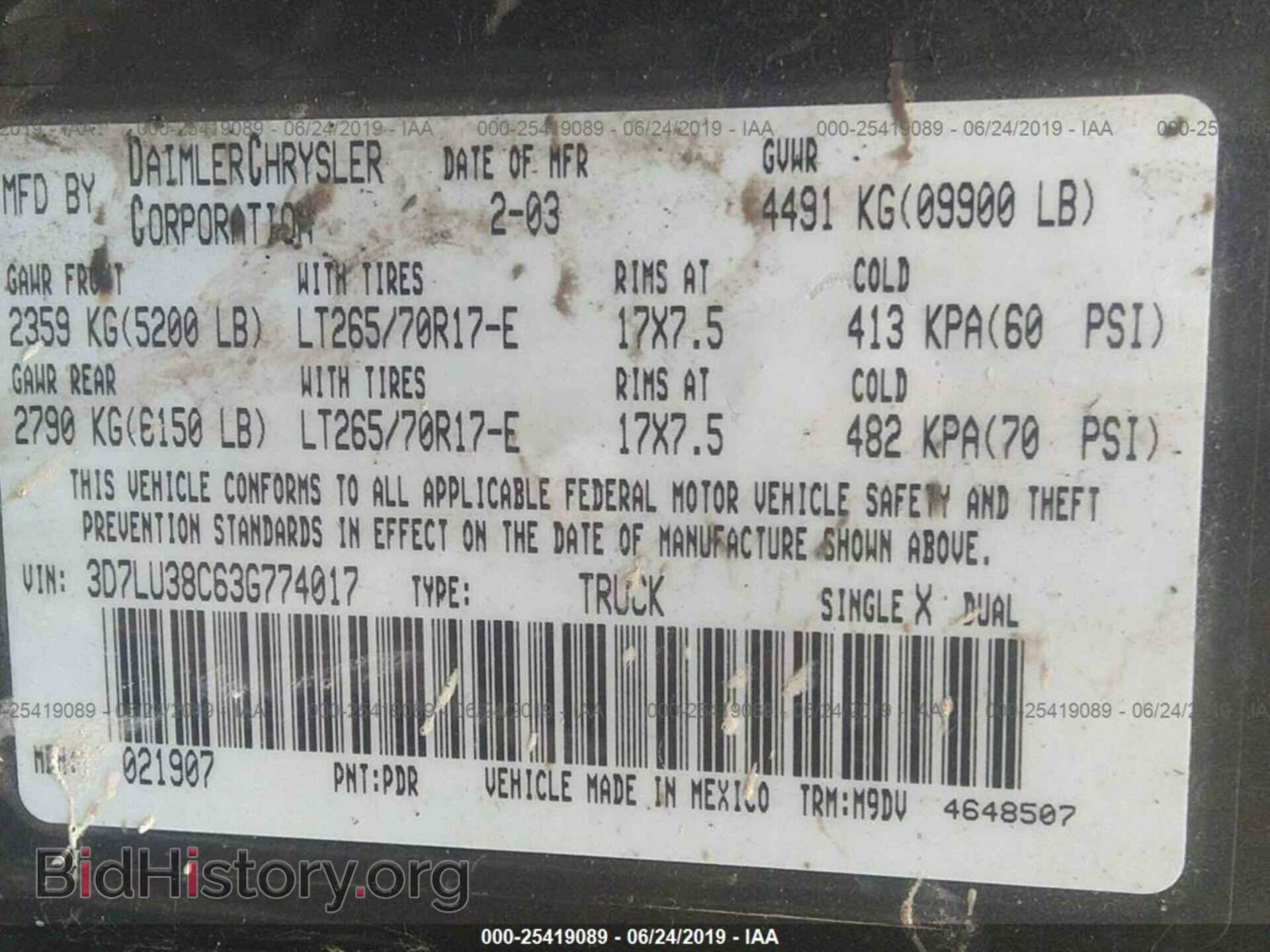 2003 DODGE RAM 3500 - VIN: 3D7LU38C63G774017 - Photo 9
