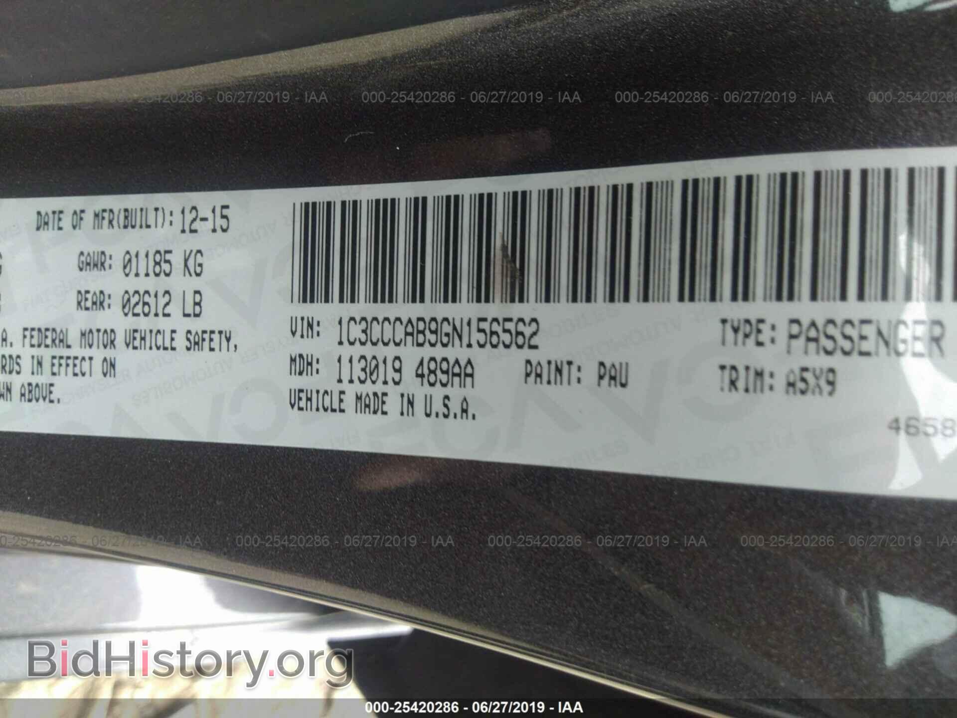 2016 CHRYSLER 200 - VIN: 1C3CCCAB9GN156562 - Photo 9