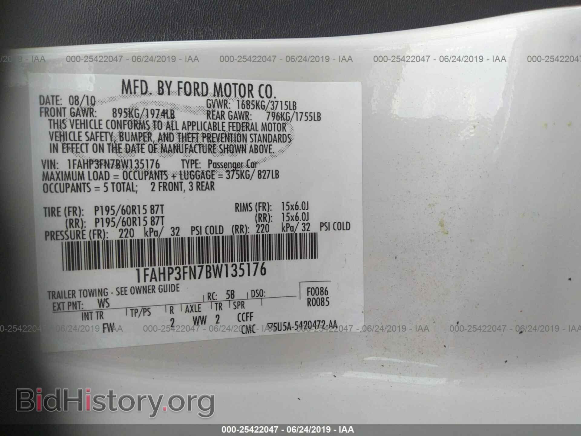 2011 FORD FOCUS - VIN: 1FAHP3FN7BW135176 - Фото 9