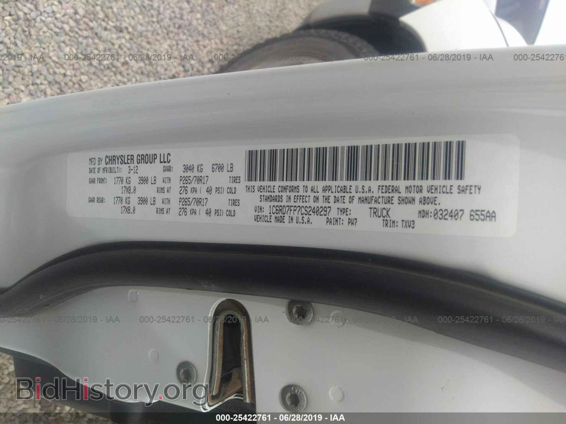 2012 DODGE RAM 1500 - VIN: 1C6RD7FP7CS240297 - Фото 9