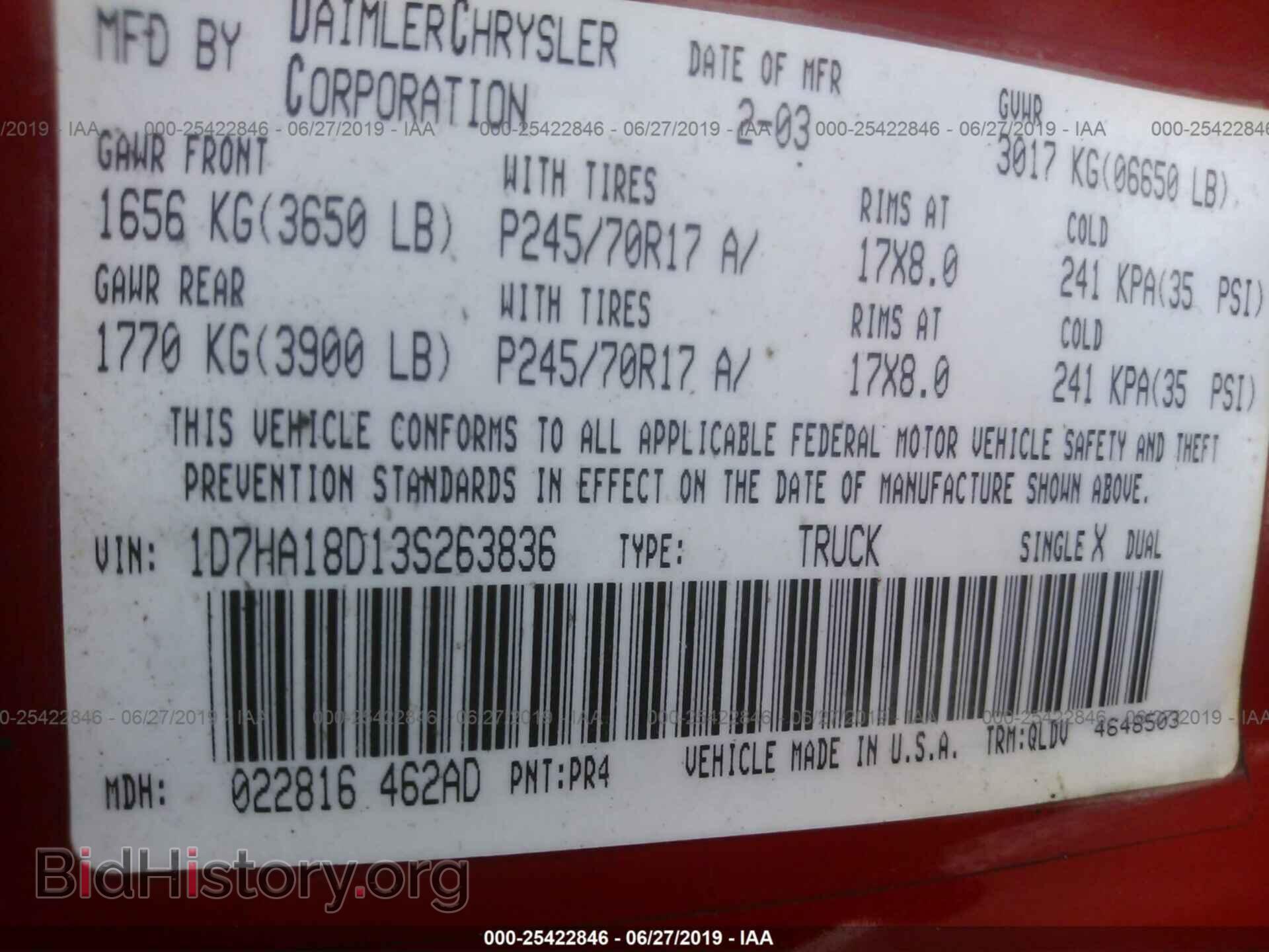 2003 DODGE RAM 1500 - VIN: 1D7HA18D13S263836 - Photo 9