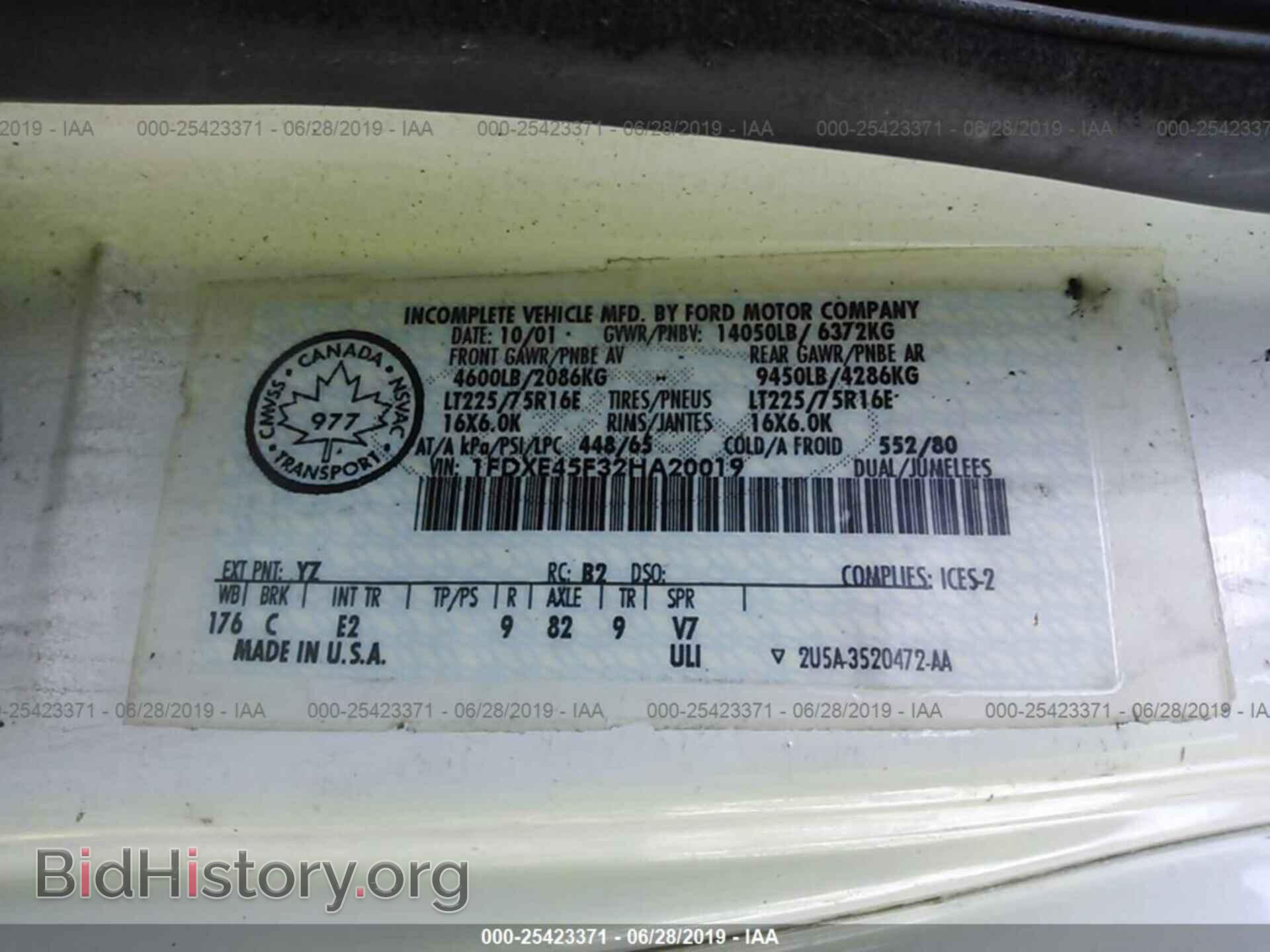 2002 FORD ECONOLINE - VIN: 1FDXE45F32HA20019 - Фото 9
