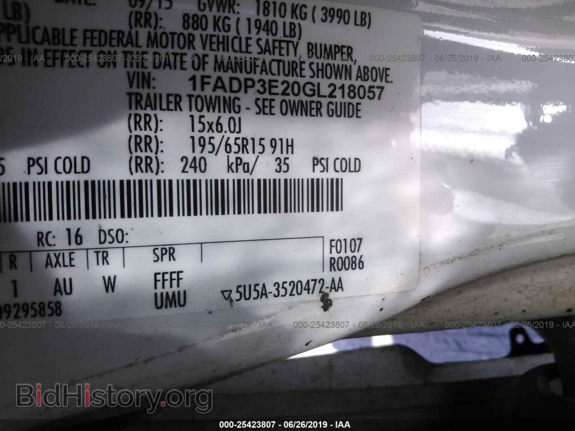 2016 FORD FOCUS - VIN: 1FADP3E20GL218057 - Фото 9