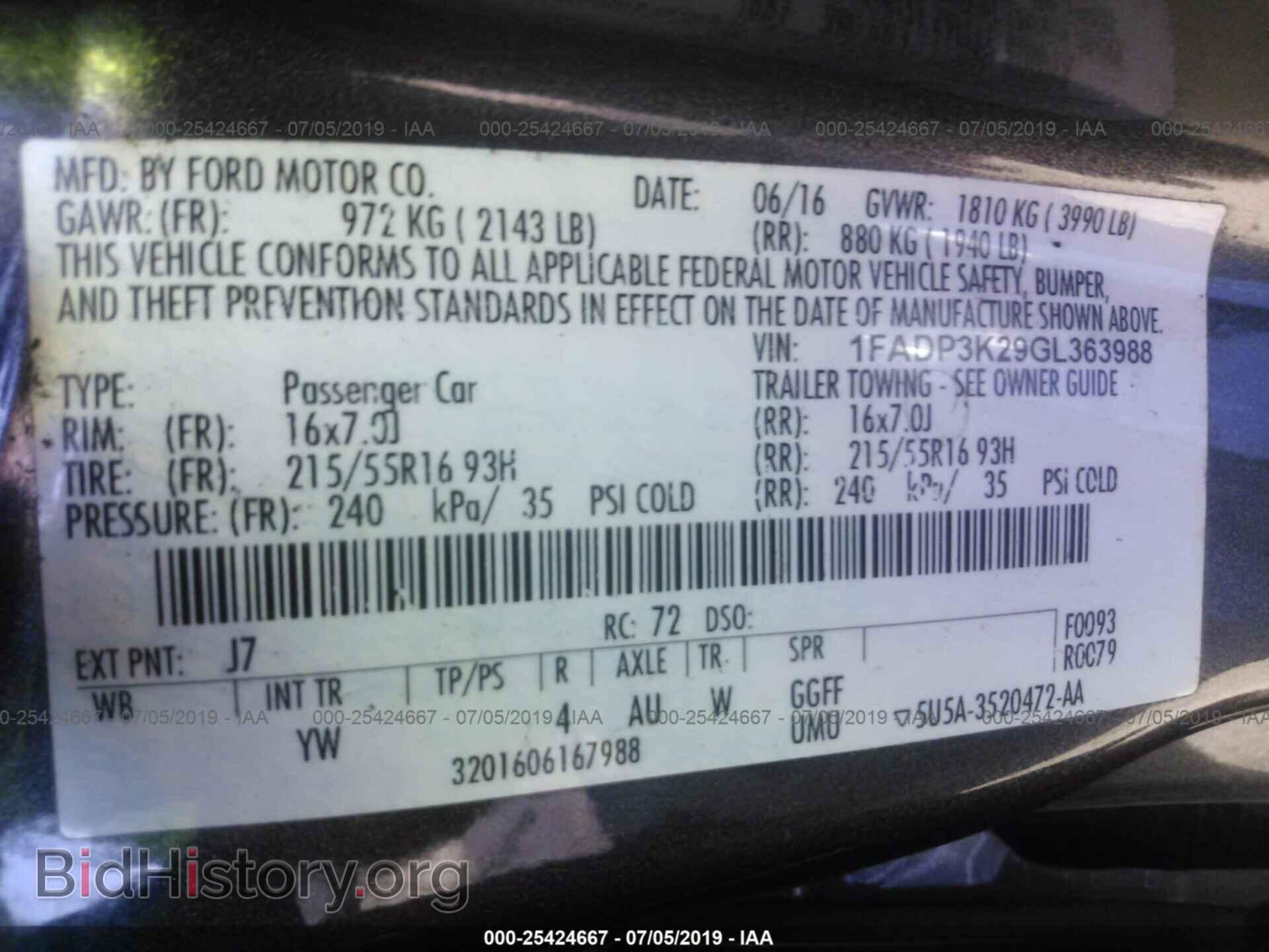 2016 FORD FOCUS - VIN: 1FADP3K29GL363988 - Фото 9