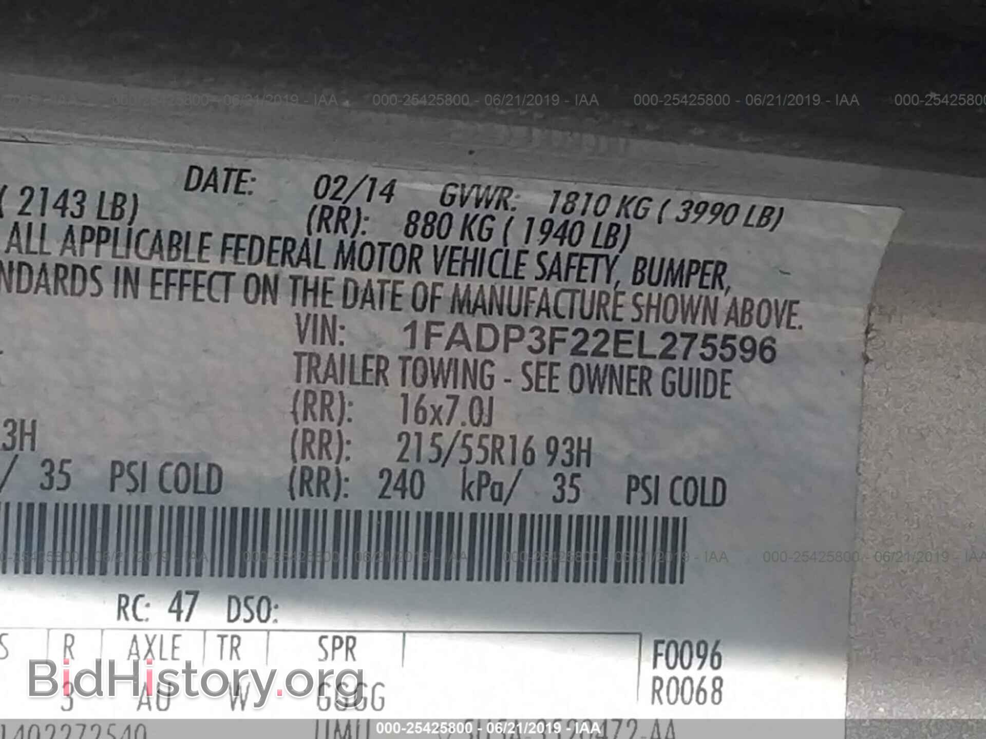 2014 FORD FOCUS - VIN: 1FADP3F22EL275596 - Photo 9