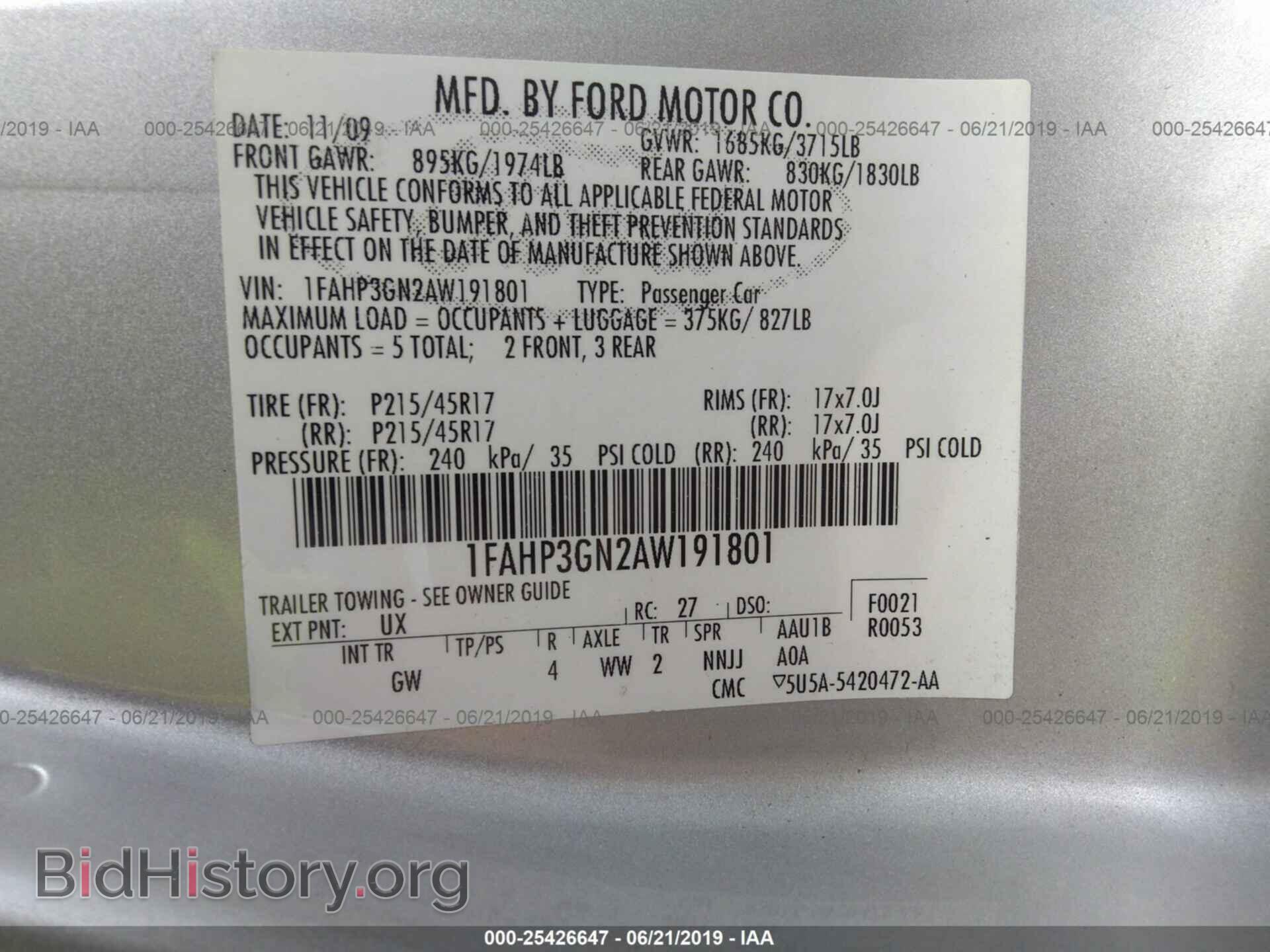2010 FORD FOCUS - VIN: 1FAHP3GN2AW191801 - Фото 9