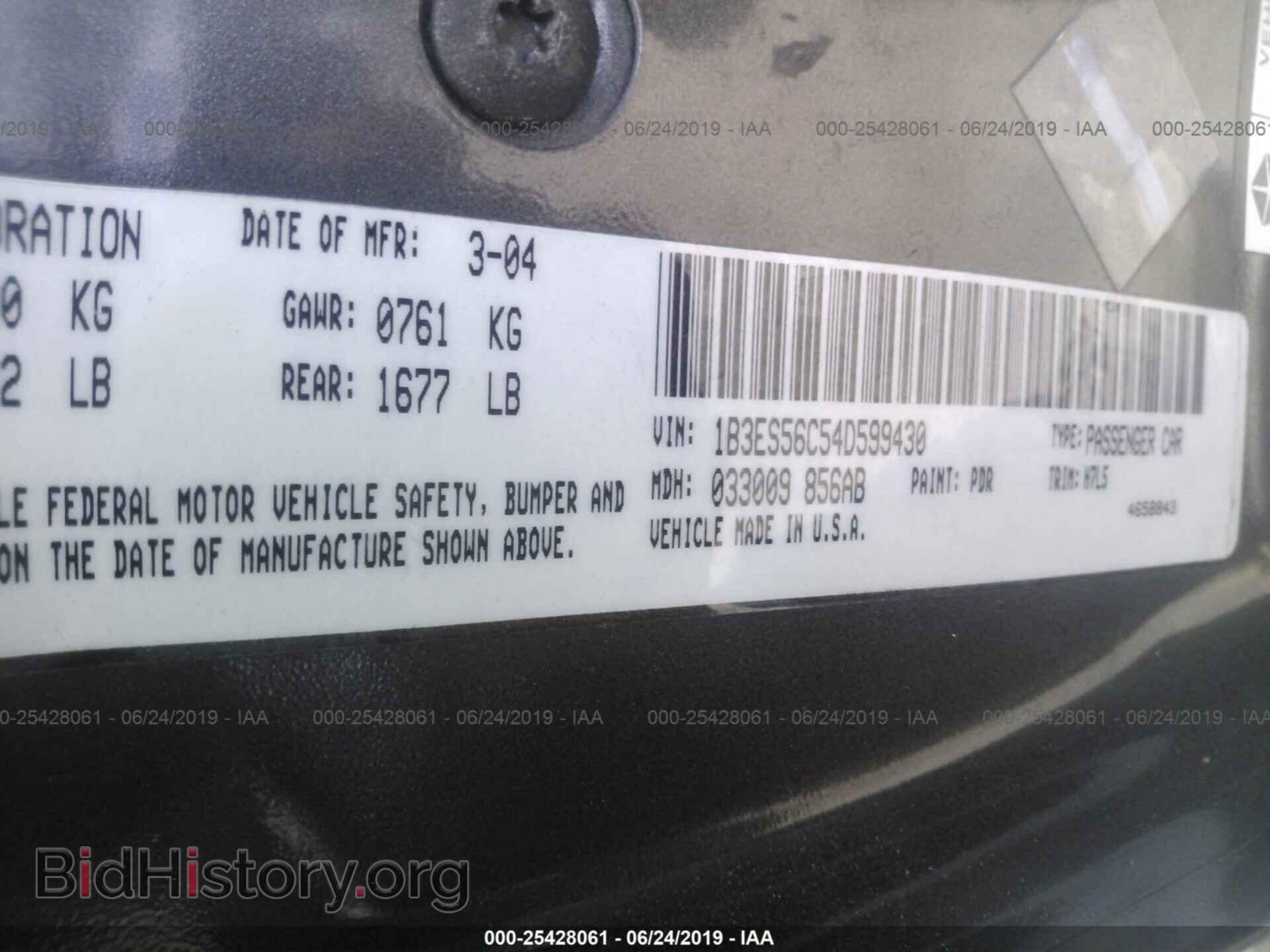 2004 DODGE NEON - VIN: 1B3ES56C54D599430 - Photo 9
