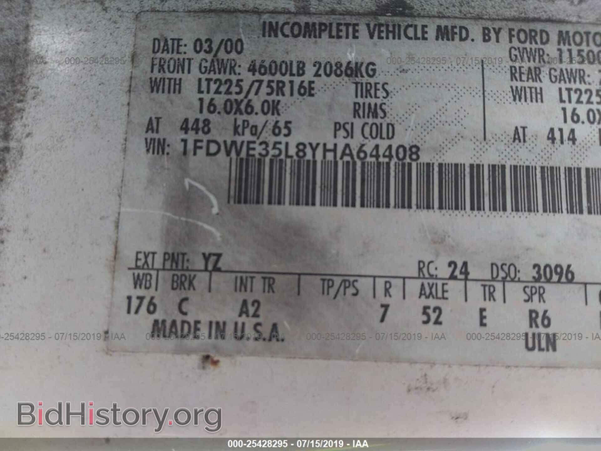 2000 FORD ECONOLINE - VIN: 1FDWE35L8YHA64408 - Фото 9