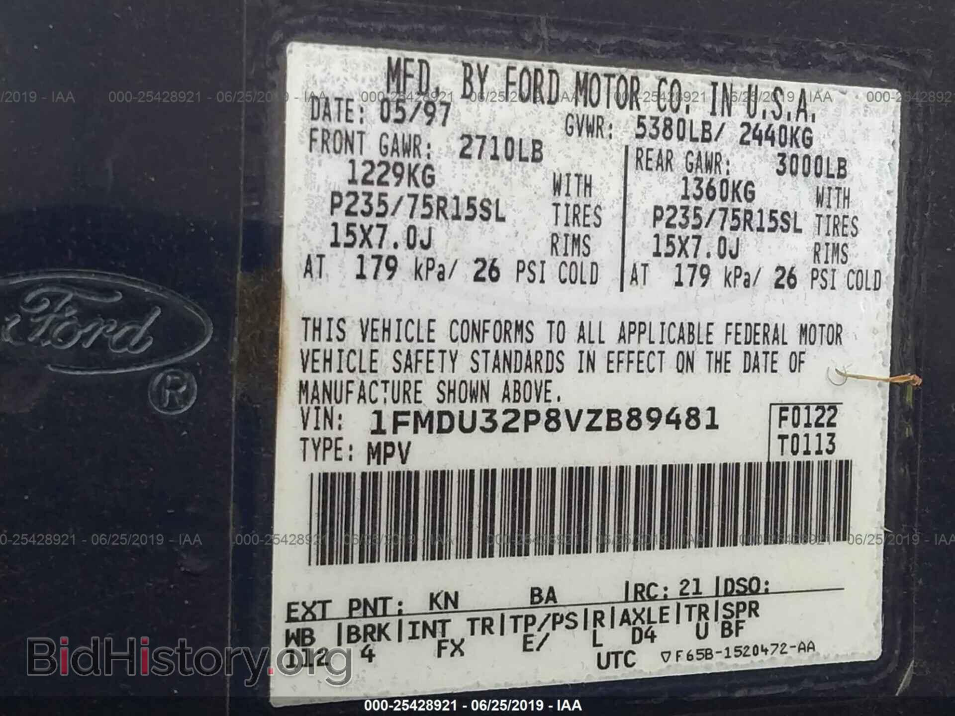 1997 FORD EXPLORER - VIN: 1FMDU32P8VZB89481 - Photo 9