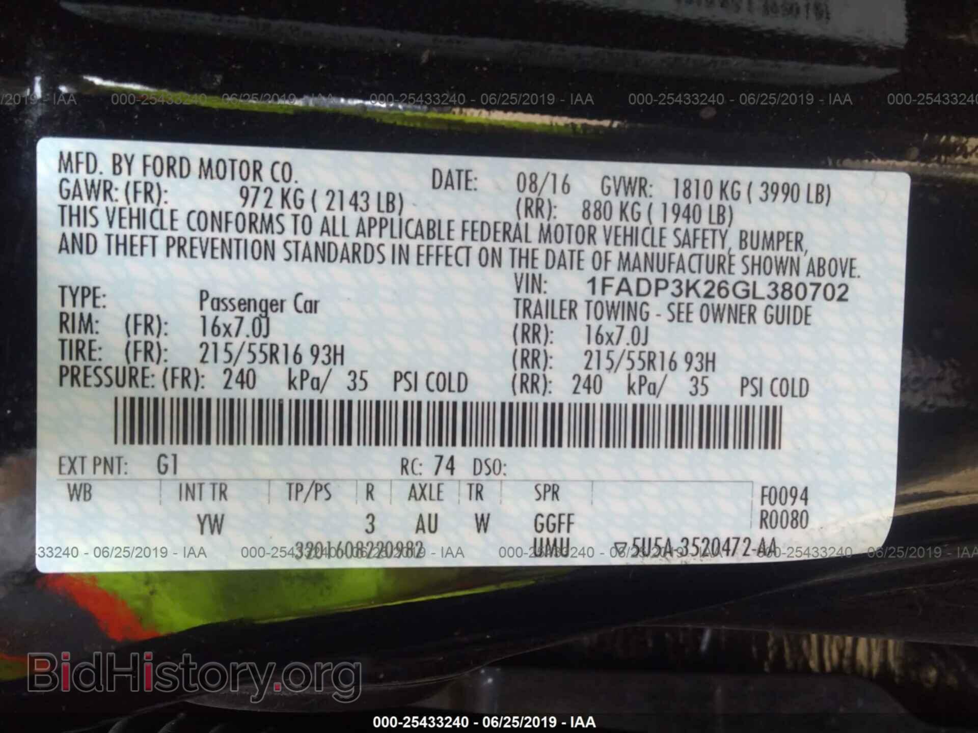 2016 FORD FOCUS - VIN: 1FADP3K26GL380702 - Фото 9