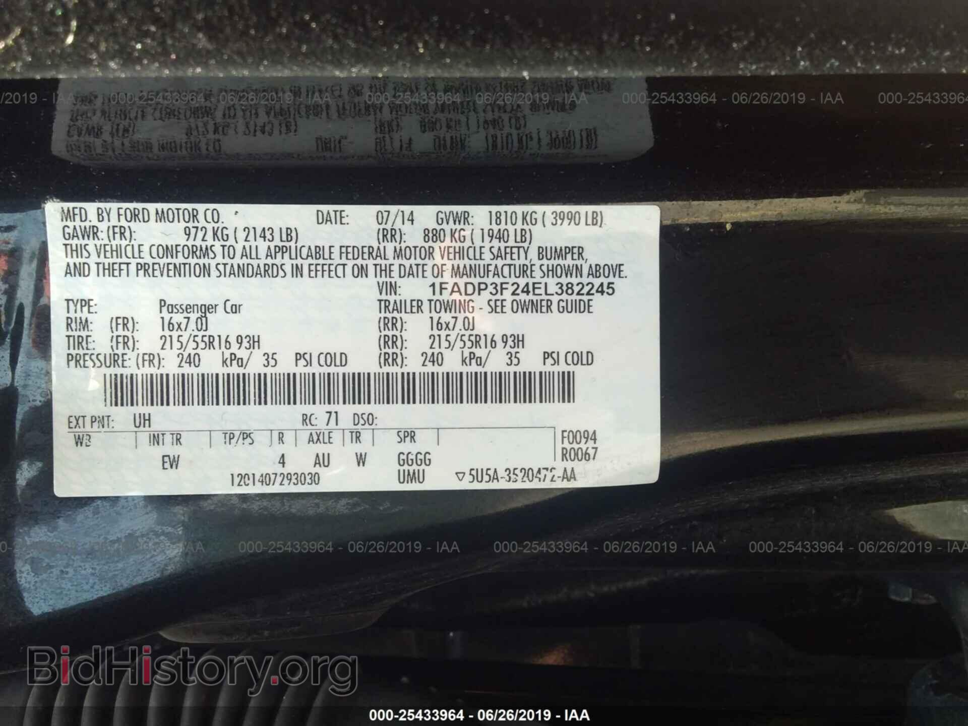 2014 FORD FOCUS - VIN: 1FADP3F24EL382245 - Фото 9