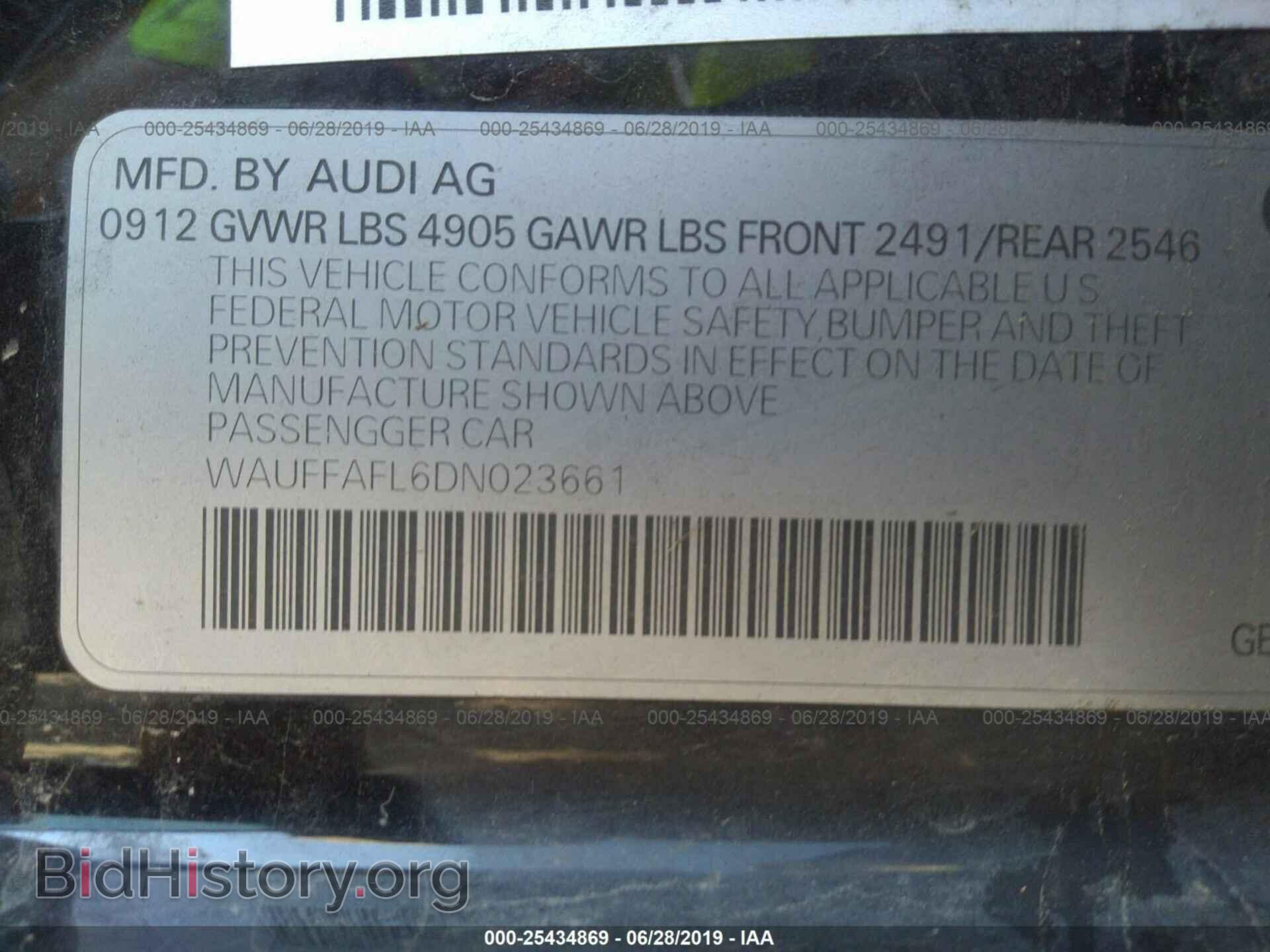 2013 AUDI A4 - VIN: WAUFFAFL6DN023661 - Фото 9