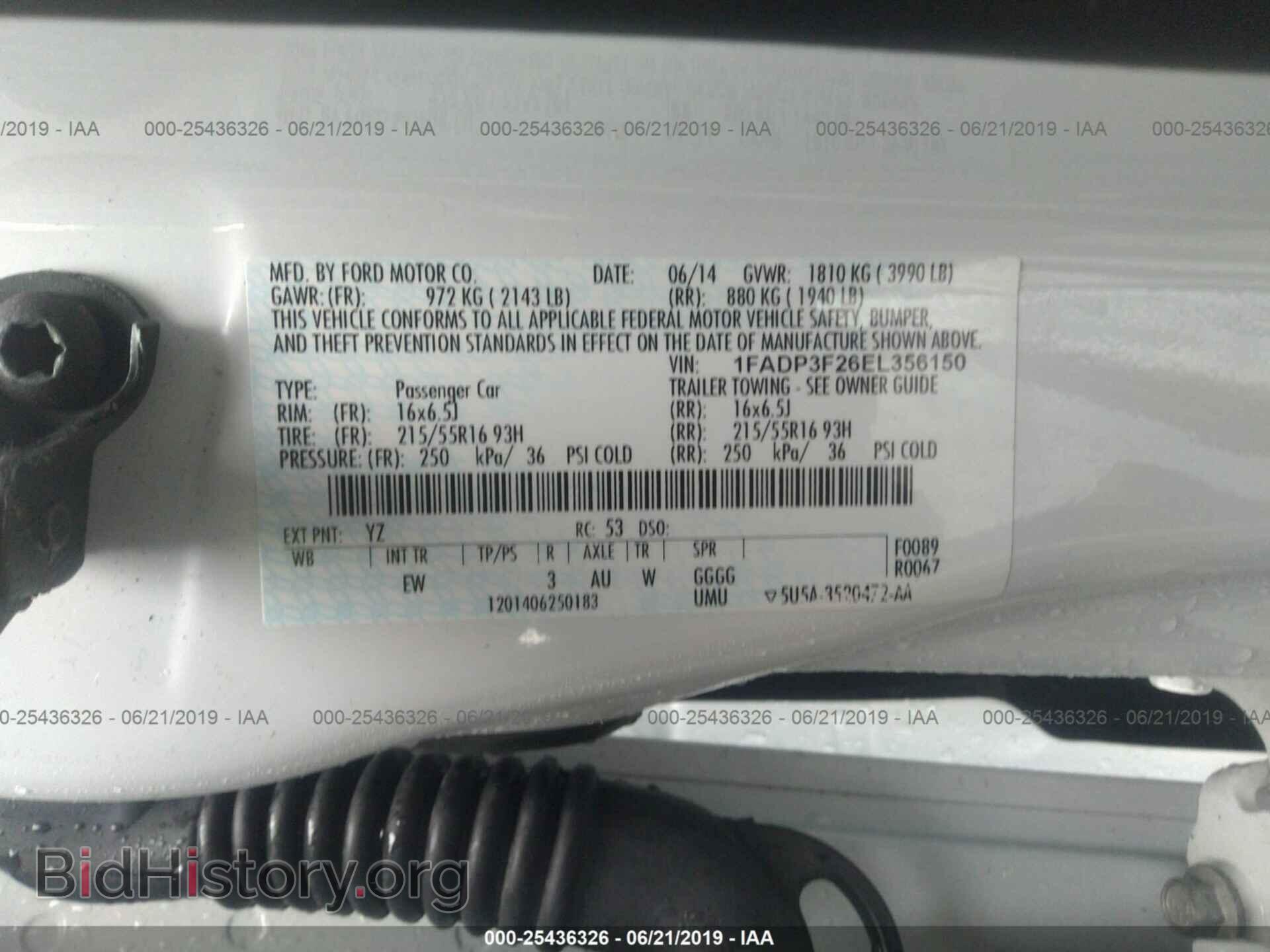 2014 FORD FOCUS - VIN: 1FADP3F26EL356150 - Фото 9