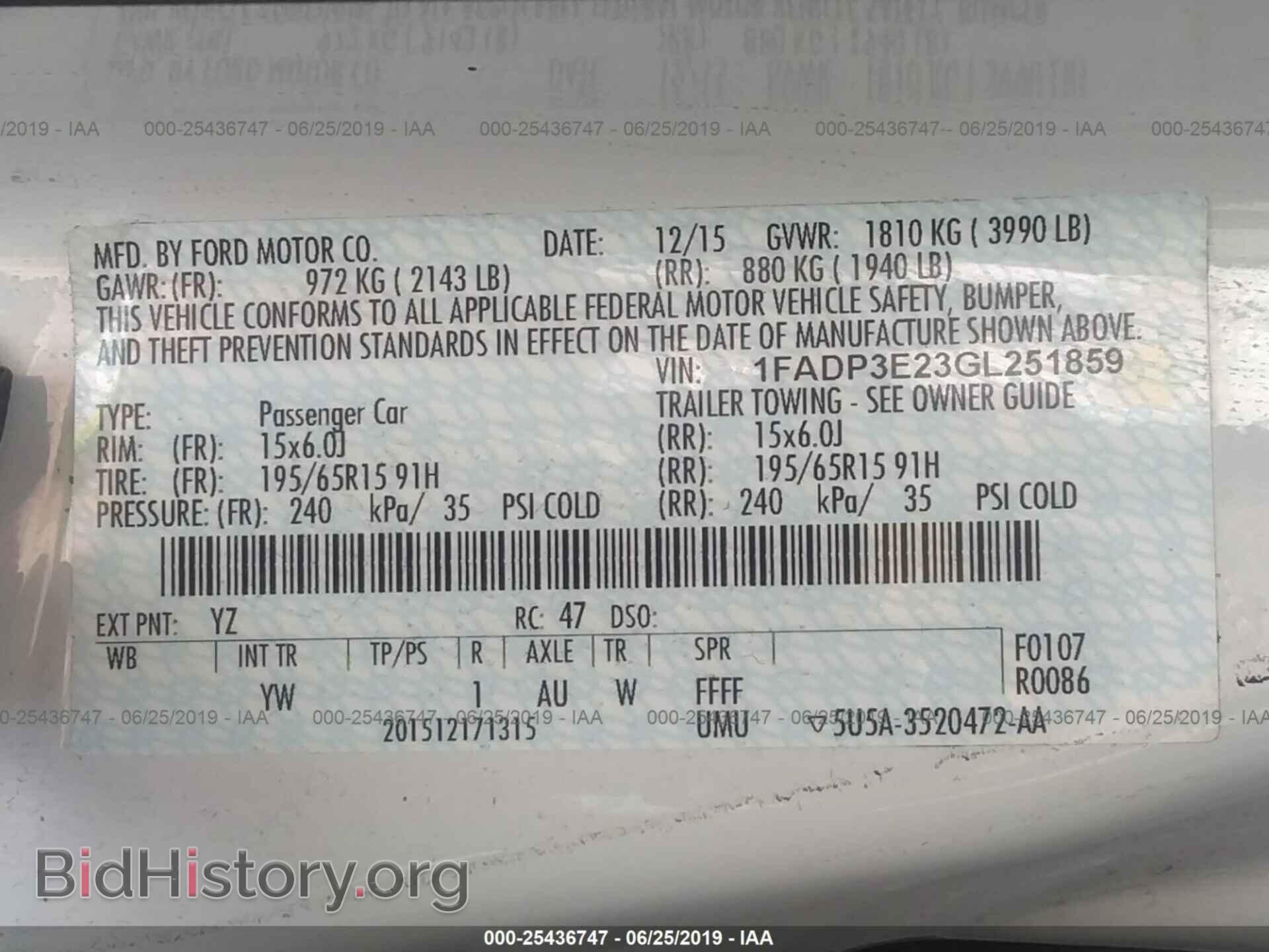 2016 FORD FOCUS - VIN: 1FADP3E23GL251859 - Photo 9
