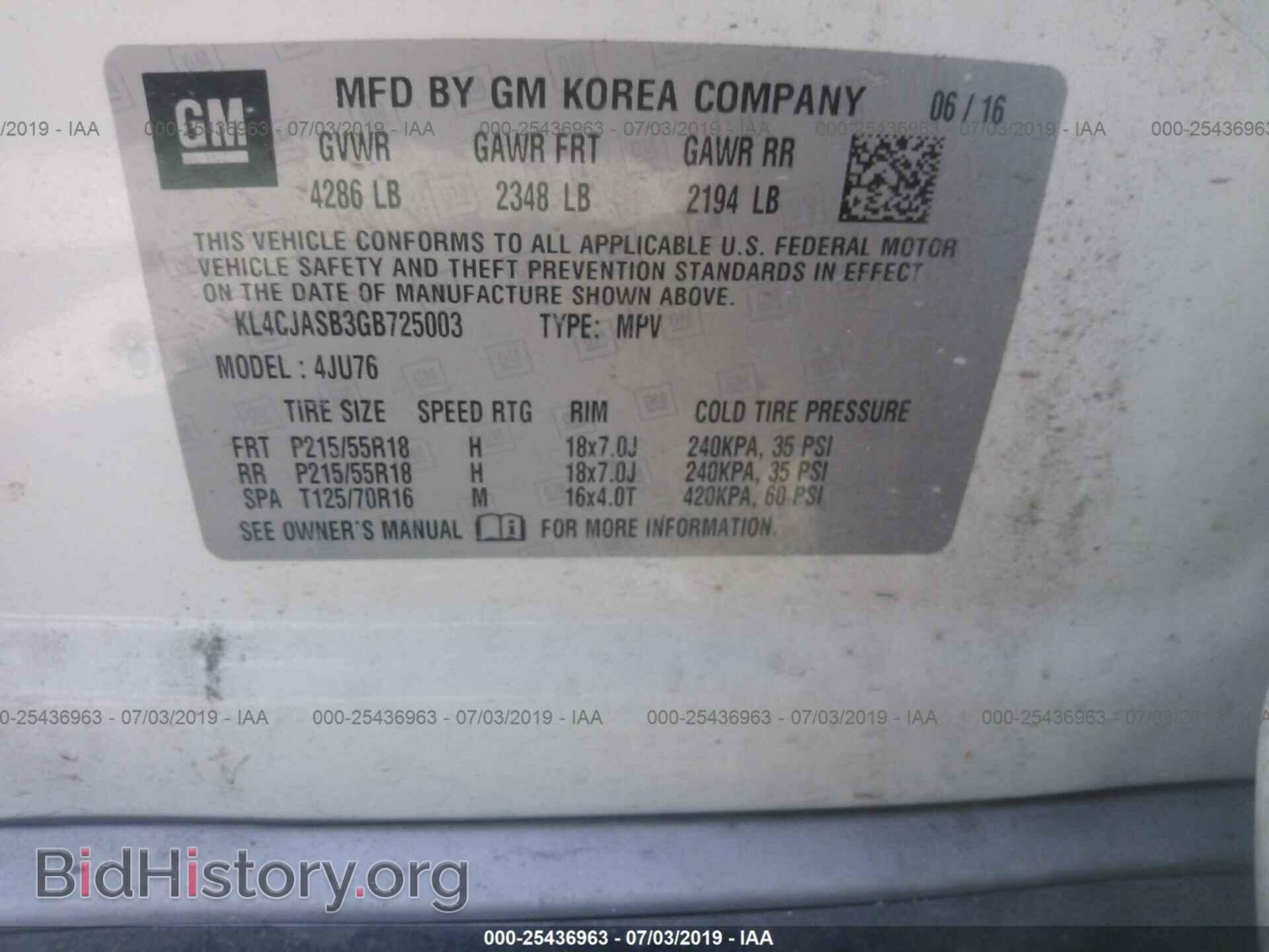 2016 BUICK ENCORE - VIN: KL4CJASB3GB725003 - Photo 9