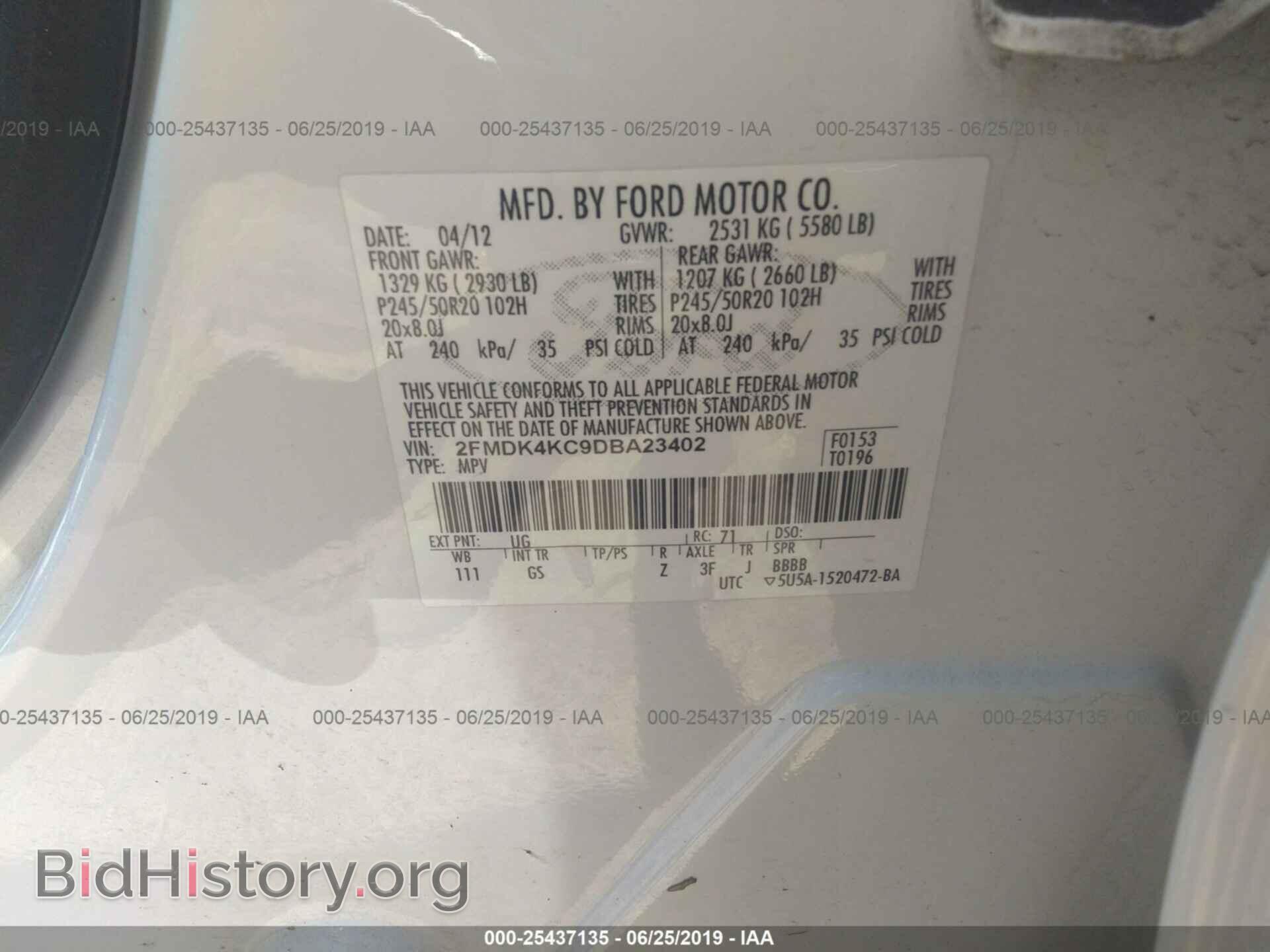 2013 FORD EDGE - VIN: 2FMDK4KC9DBA23402 - Photo 9