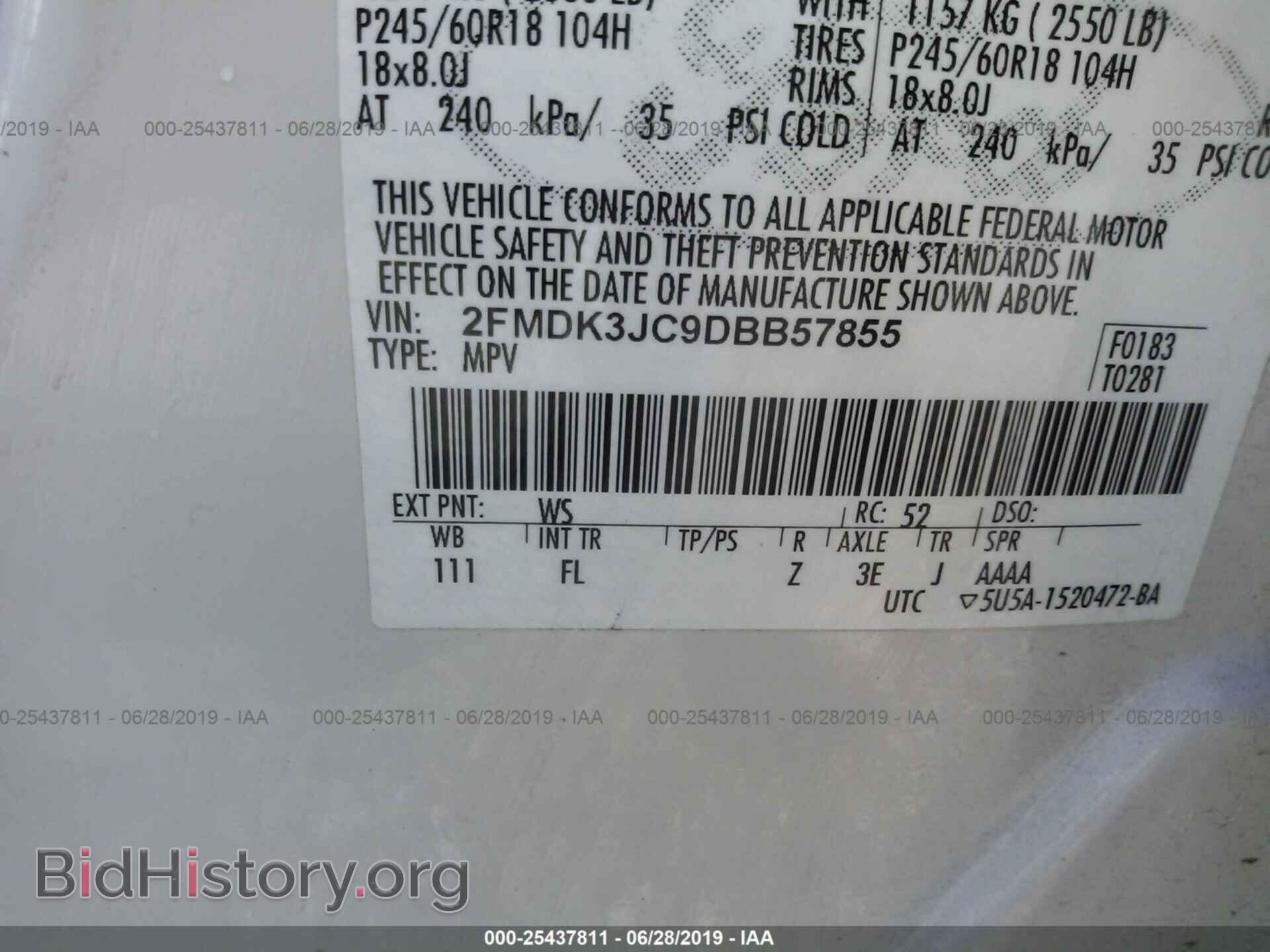 2013 FORD EDGE - VIN: 2FMDK3JC9DBB57855 - Photo 9