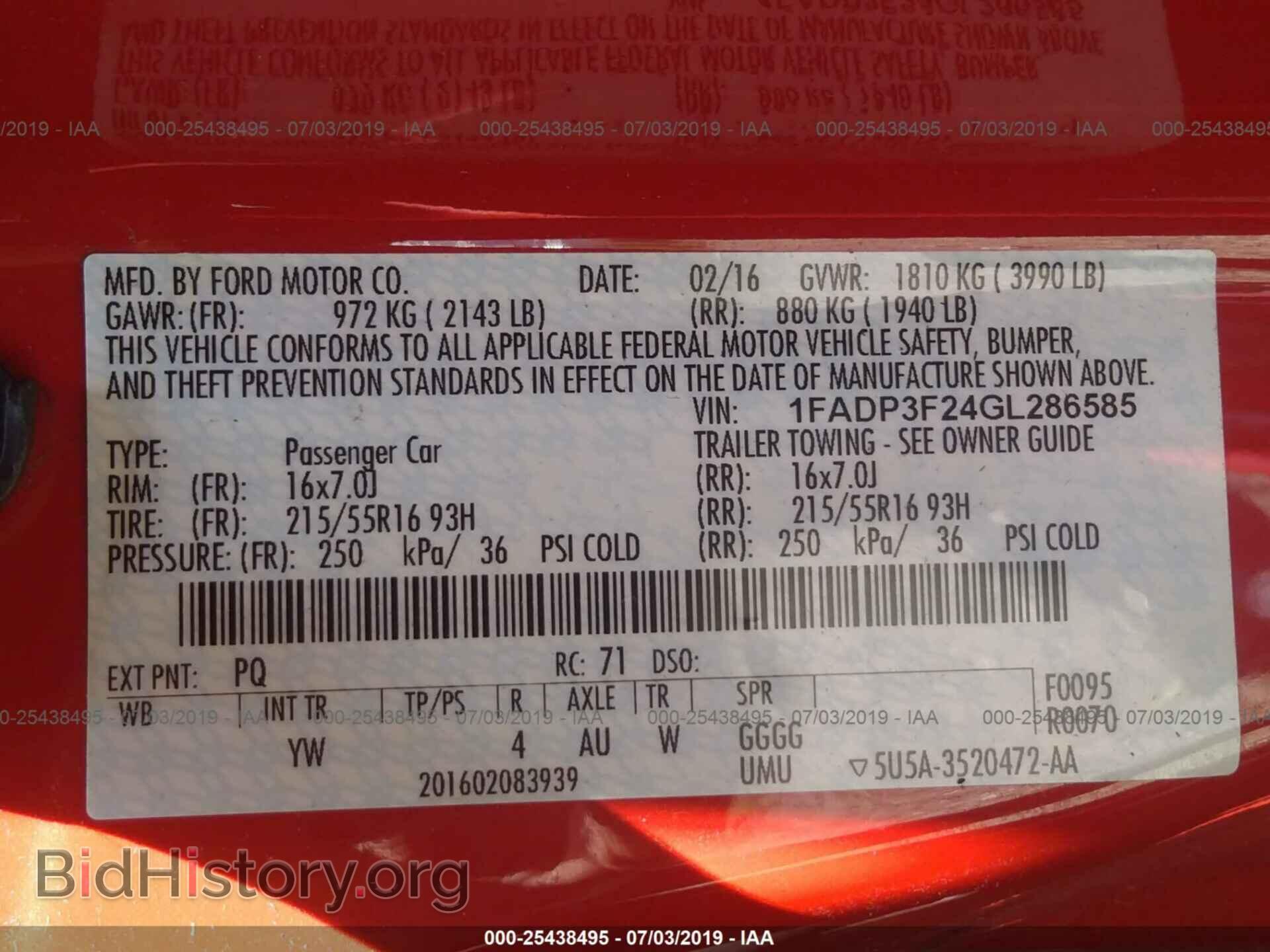 2016 FORD FOCUS - VIN: 1FADP3F24GL286585 - Фото 9