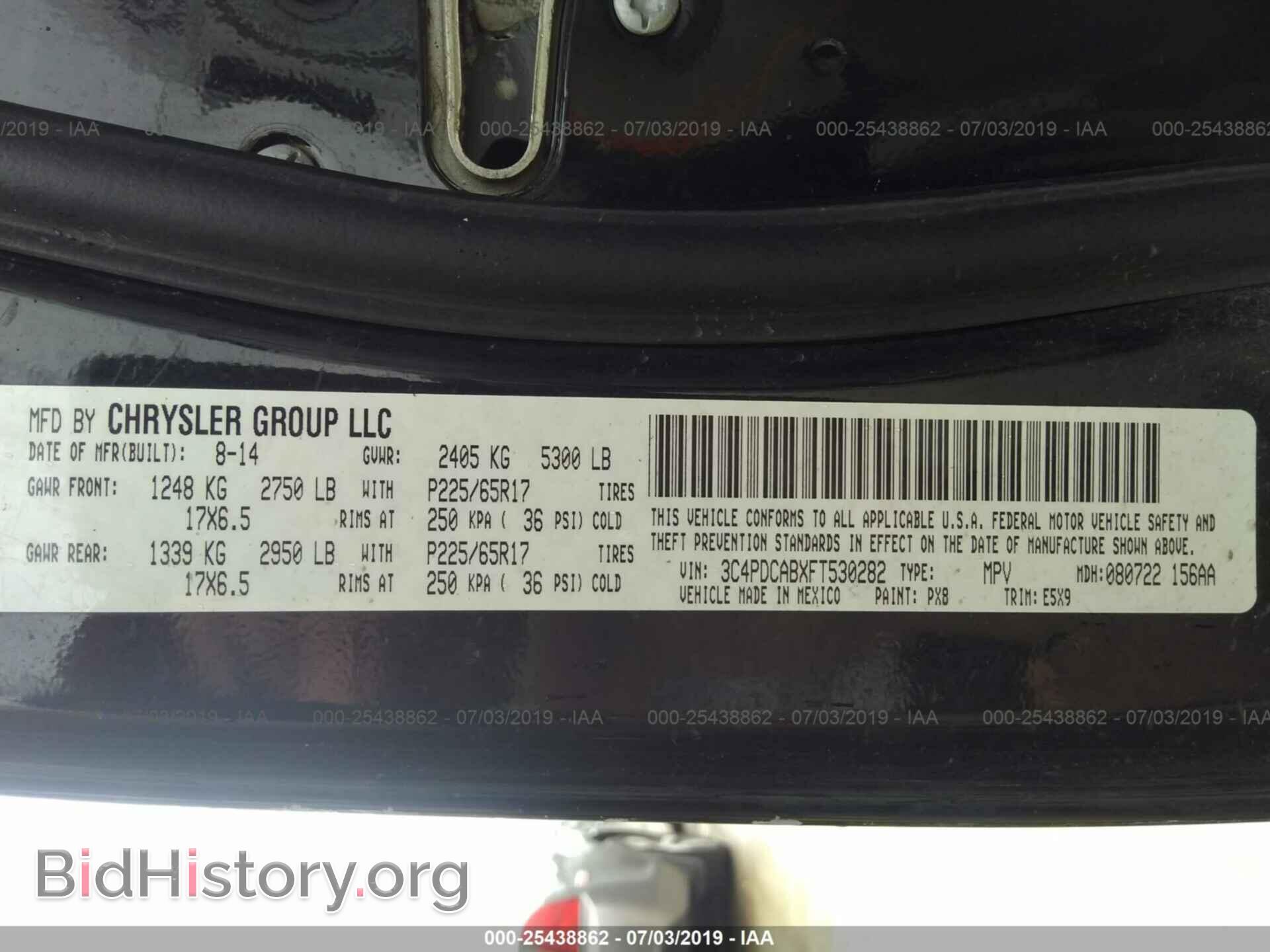 2015 DODGE JOURNEY - VIN: 3C4PDCABXFT530282 - Фото 9
