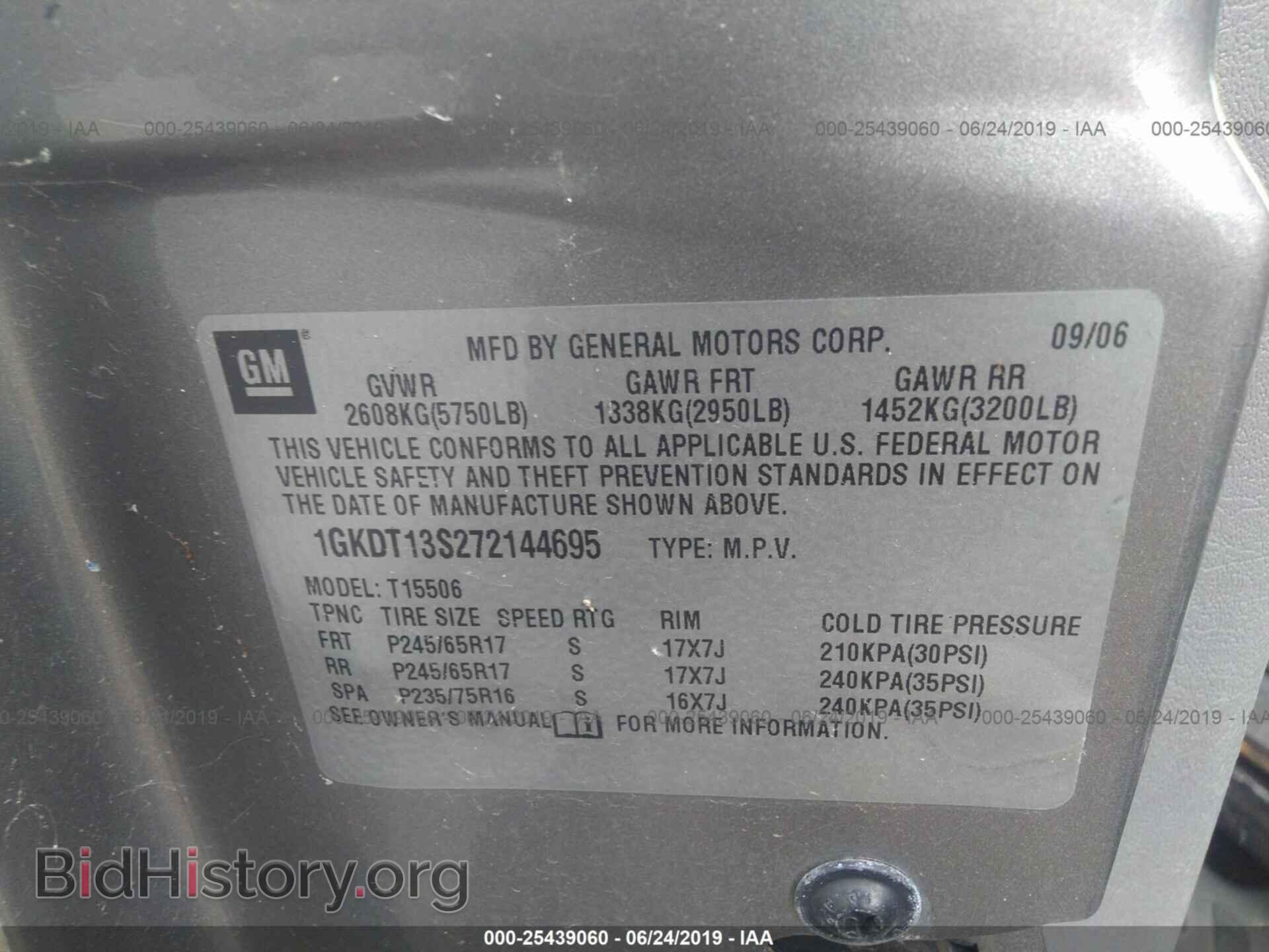 2007 GMC ENVOY - VIN: 1GKDT13S272144695 - Фото 9