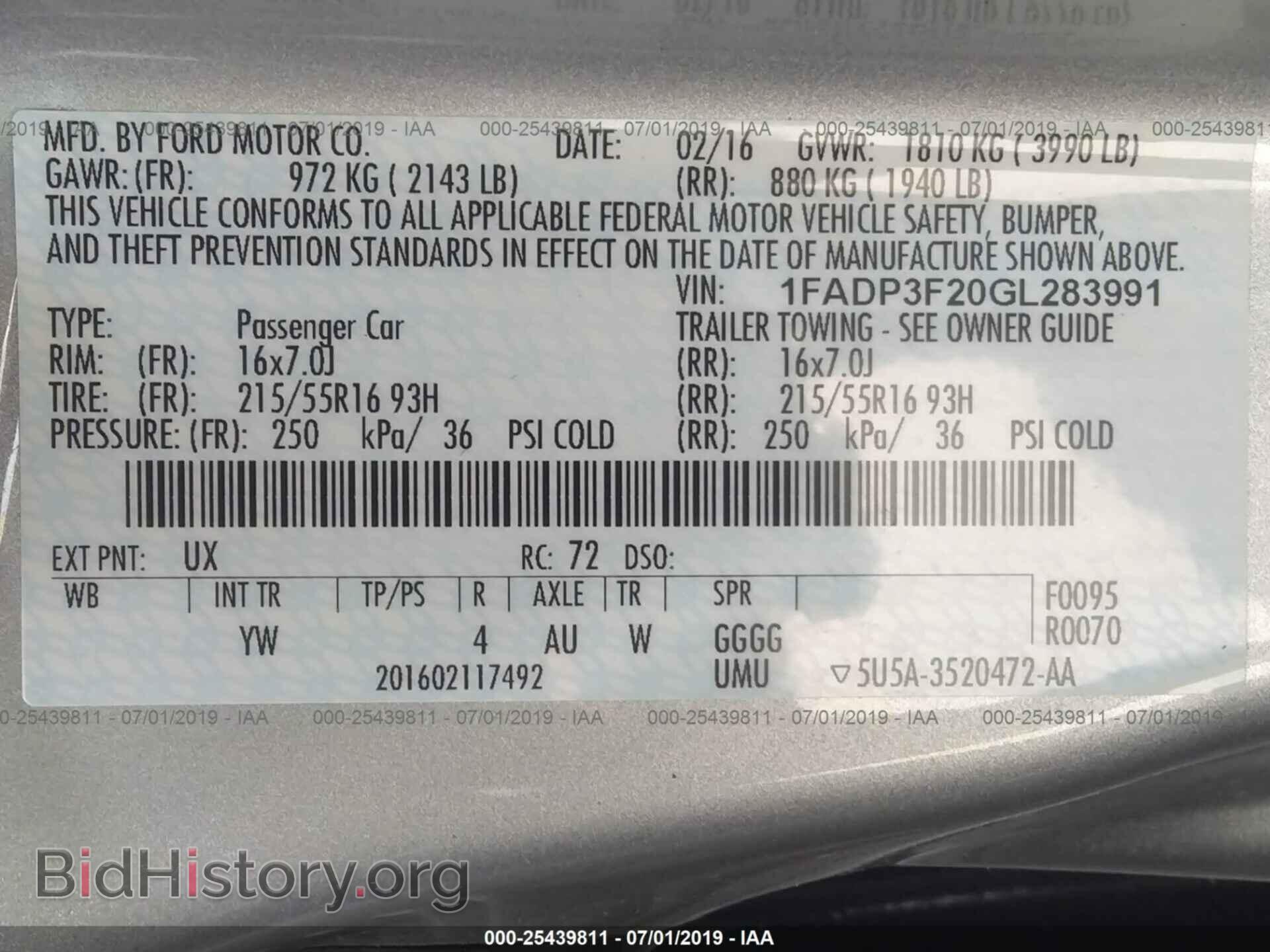 2016 FORD FOCUS - VIN: 1FADP3F20GL283991 - Фото 9