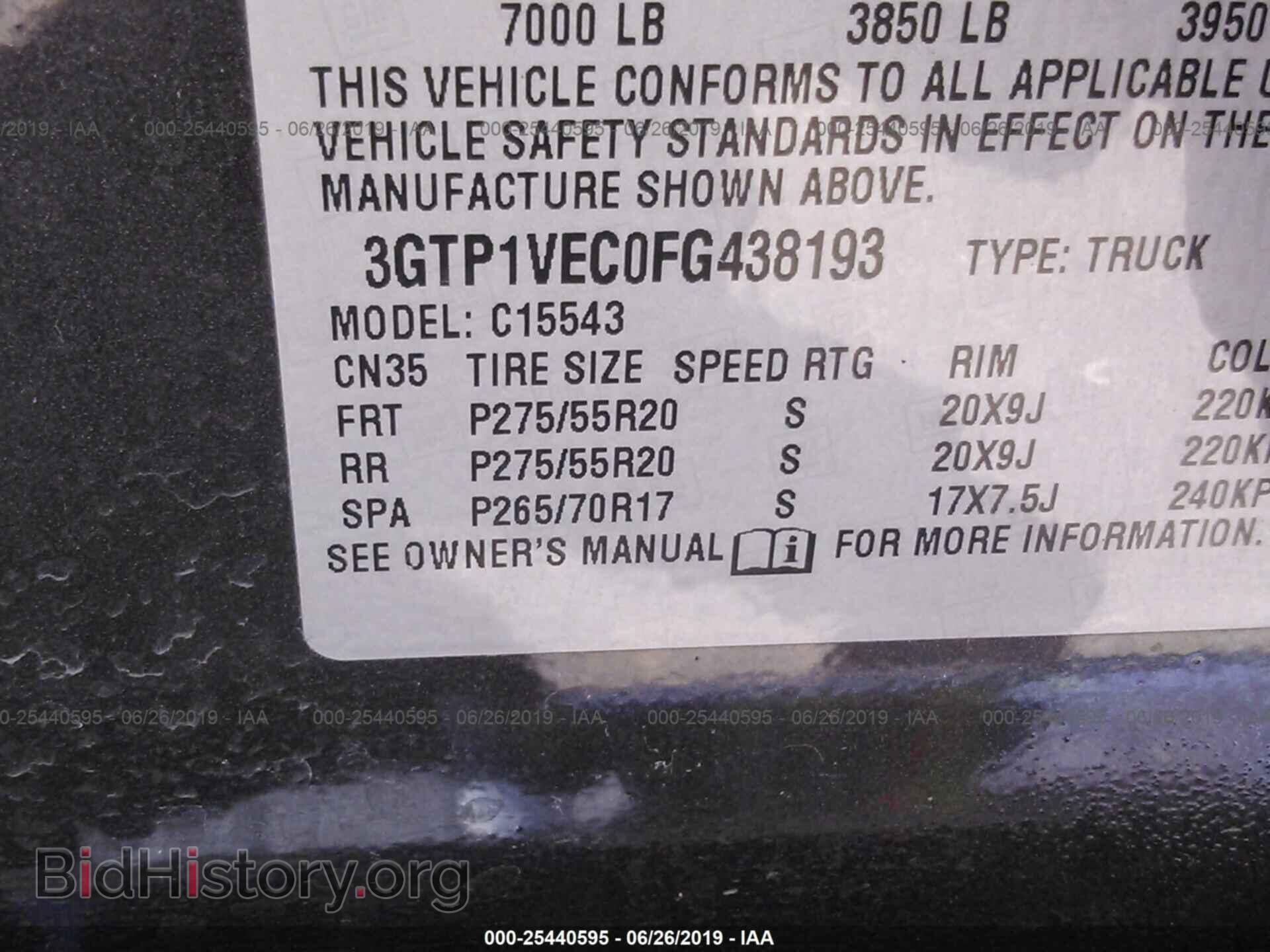 2015 GMC SIERRA - VIN: 3GTP1VEC0FG438193 - Photo 9