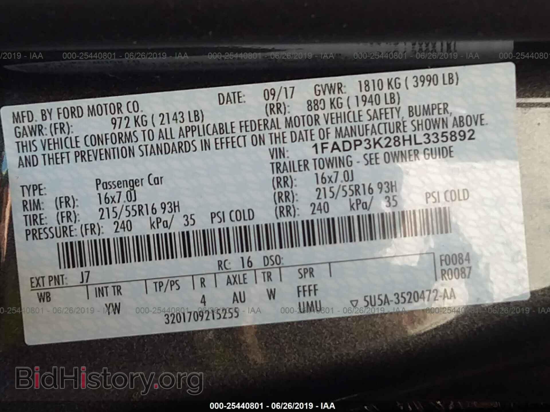2017 FORD FOCUS - VIN: 1FADP3K28HL335892 - Фото 9