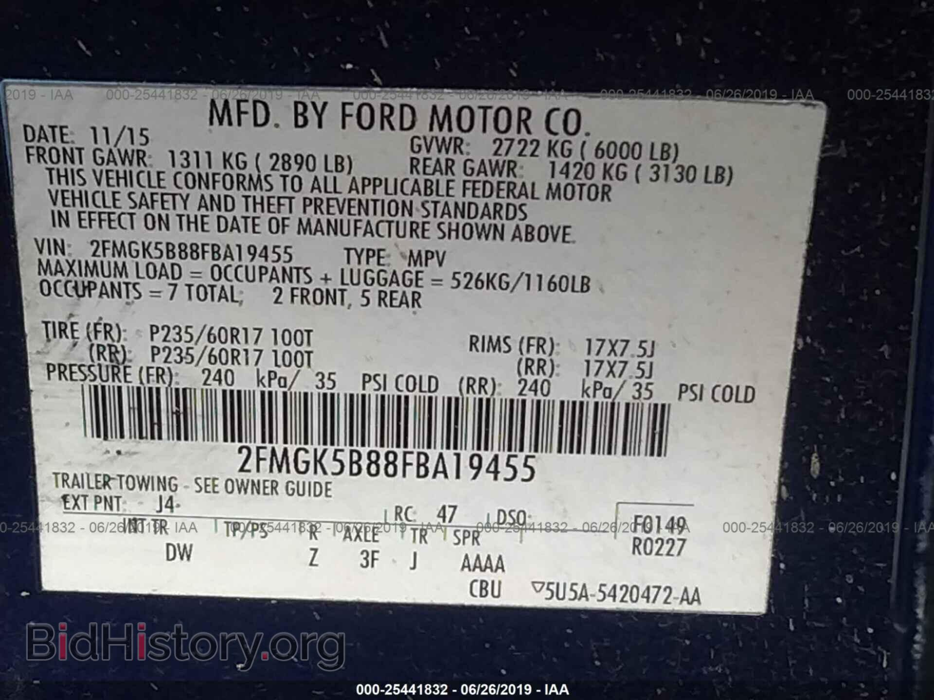 2015 FORD FLEX - VIN: 2FMGK5B88FBA19455 - Photo 9